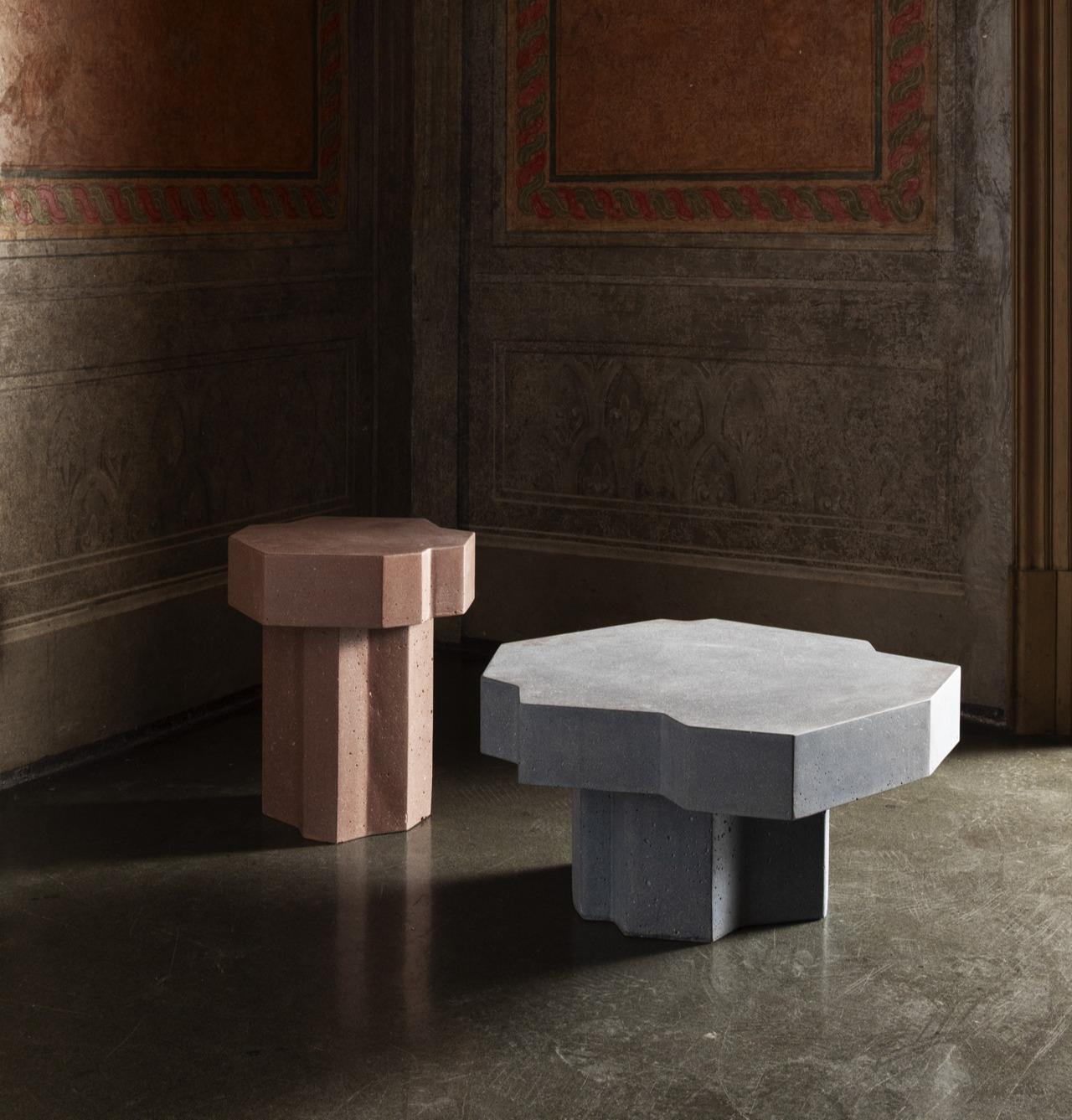 Panarea capsule collection, Basiluzzo coffee table in UHPC cement mortar For Sale 2