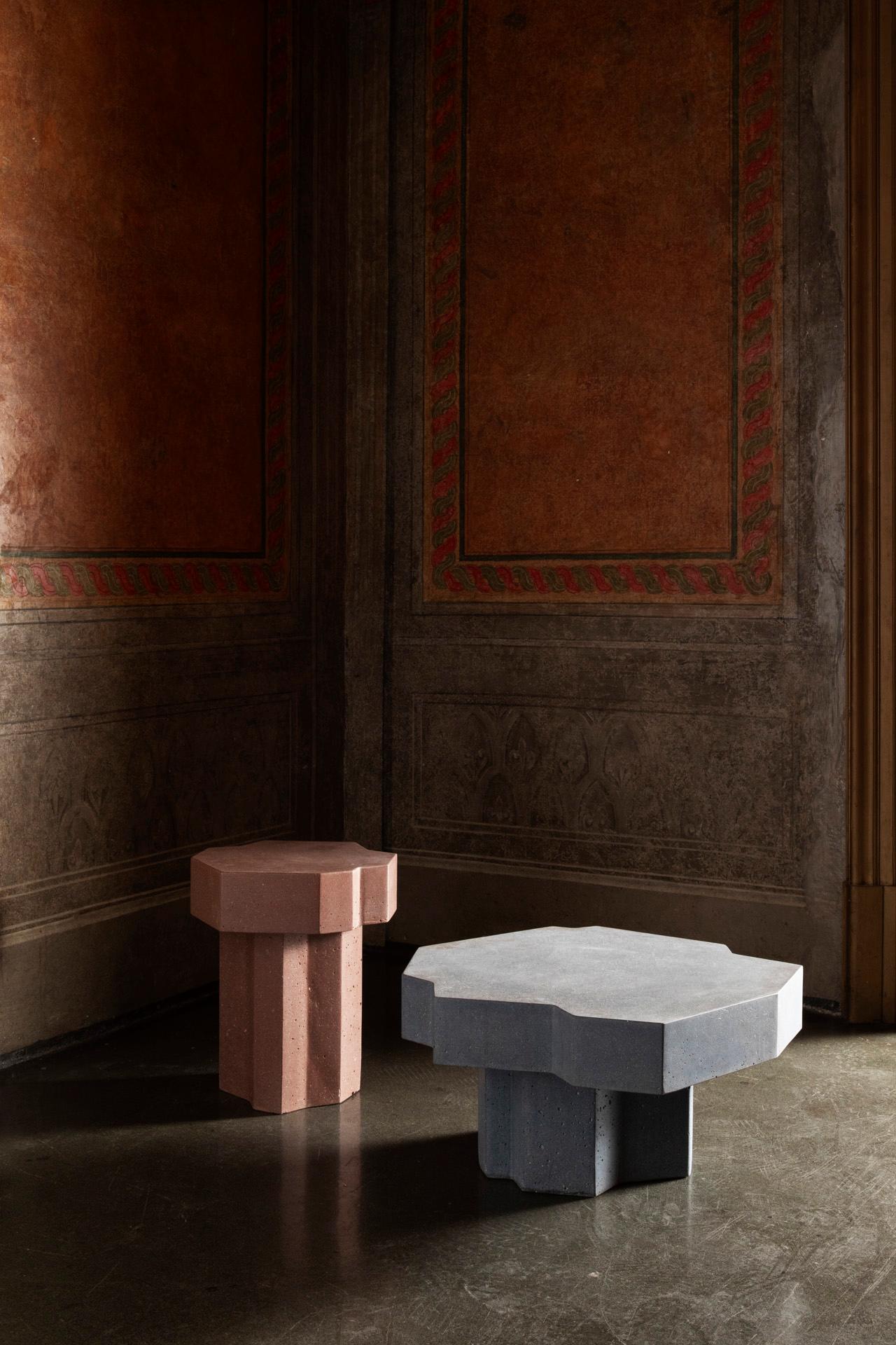 Panarea capsule collection, Basiluzzo coffee table in UHPC cement mortar For Sale 3
