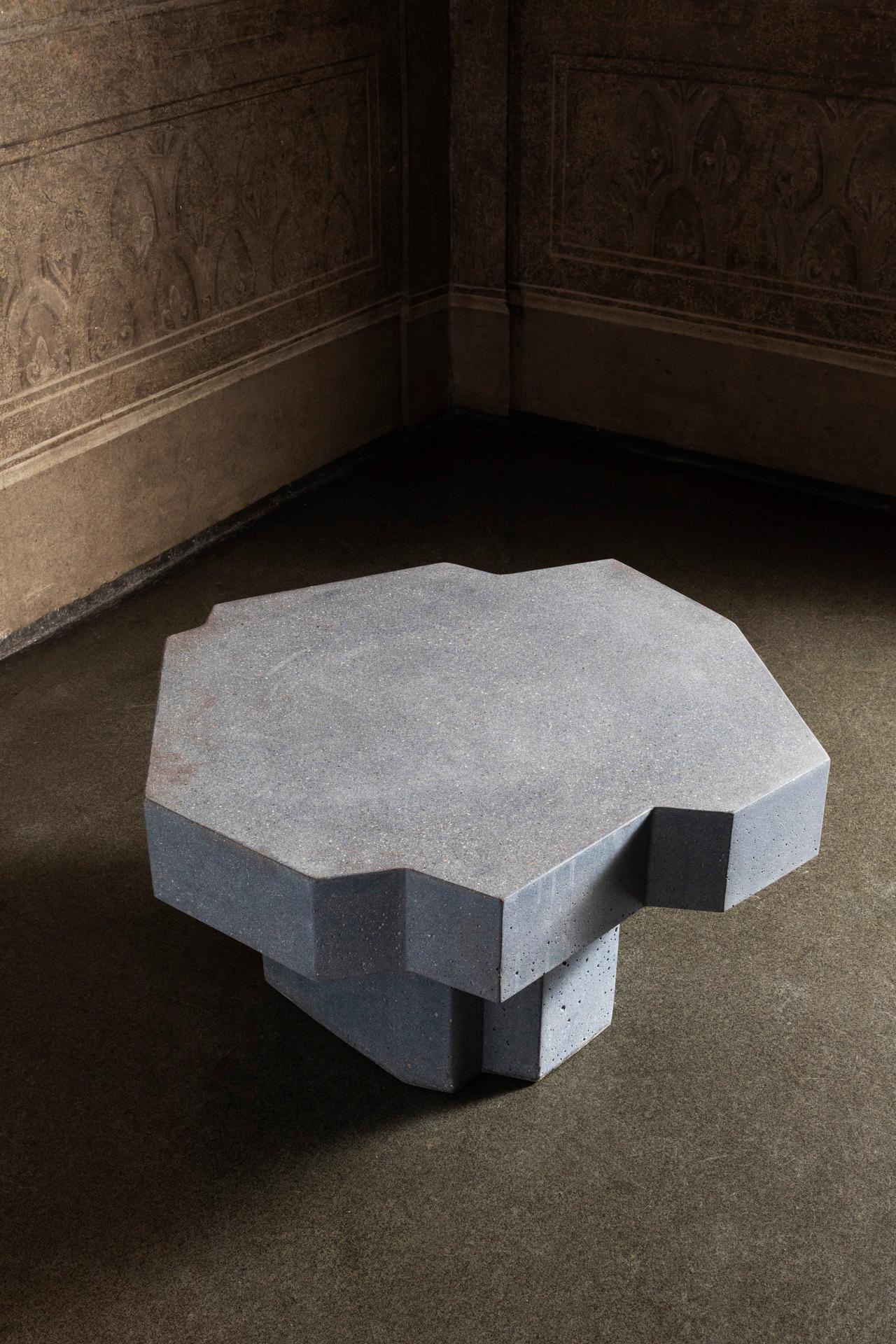 Contemporary Panarea capsule collection, Basiluzzo coffee table in UHPC cement mortar For Sale