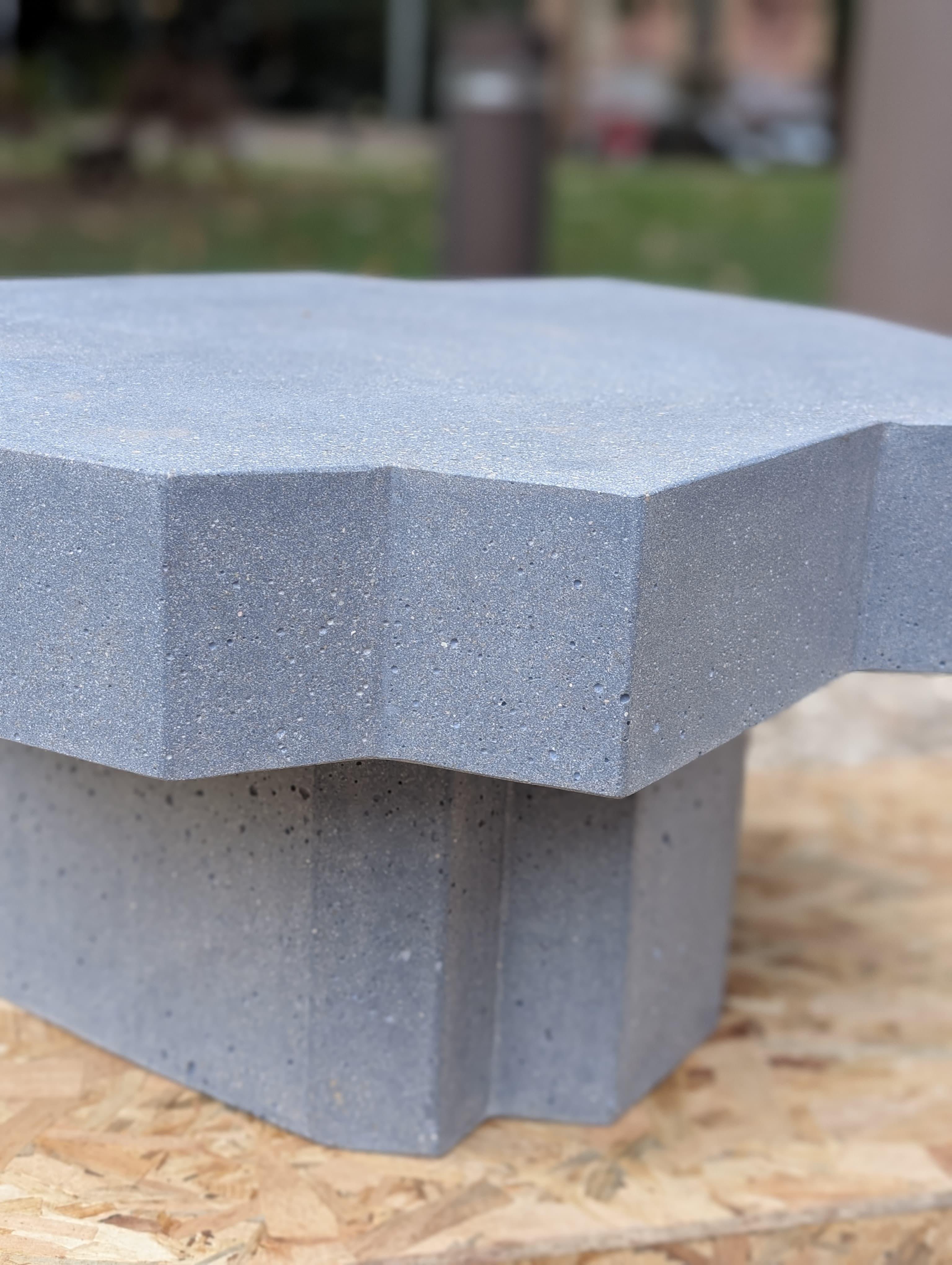 Concrete Panarea capsule collection, Basiluzzo coffee table in UHPC cement mortar For Sale