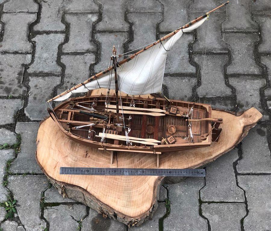 Arts and Crafts Panart Lancia Model Ship, Museum Quality For Sale