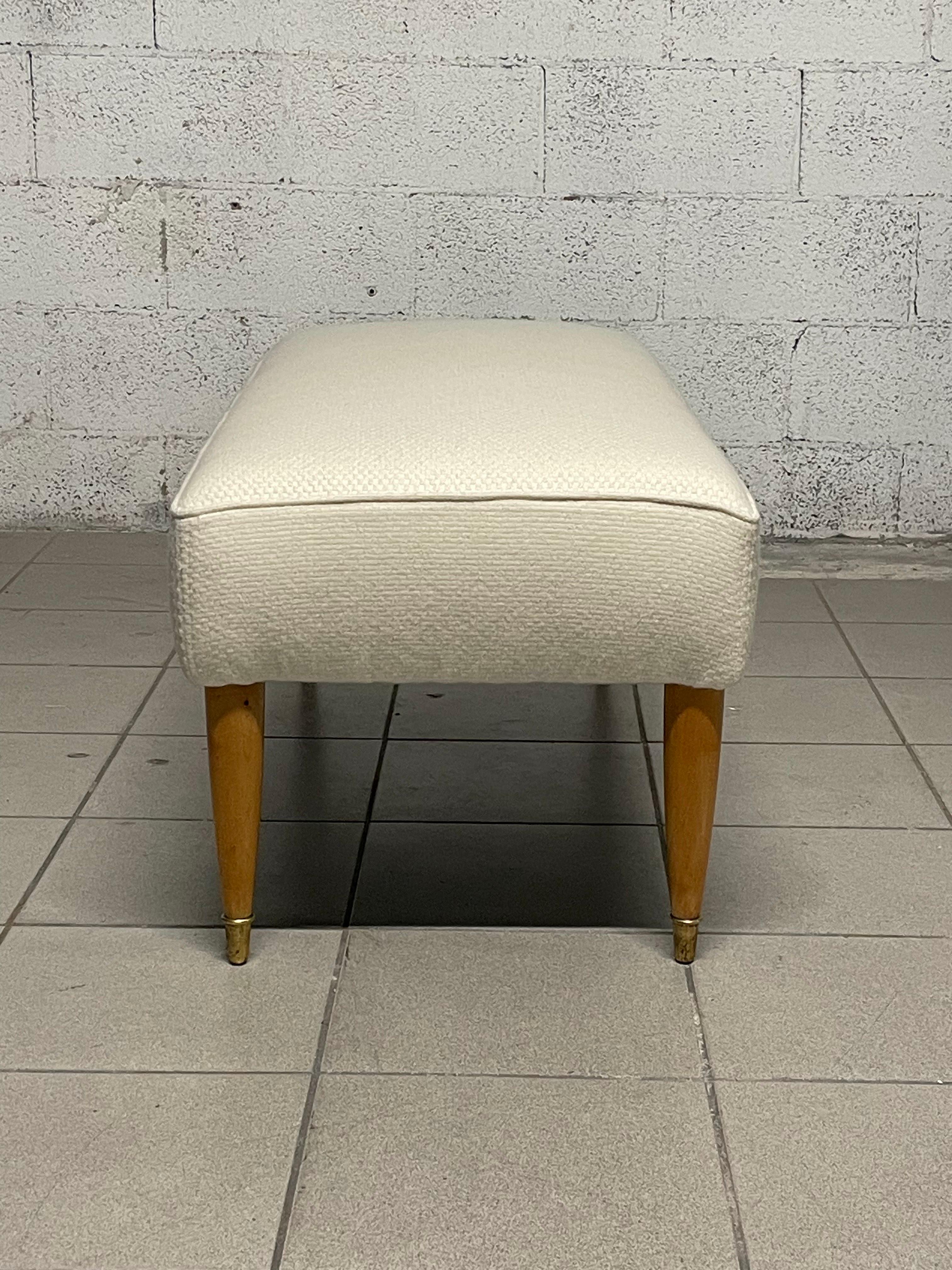 1940s bench made of maple wood and wool For Sale 2