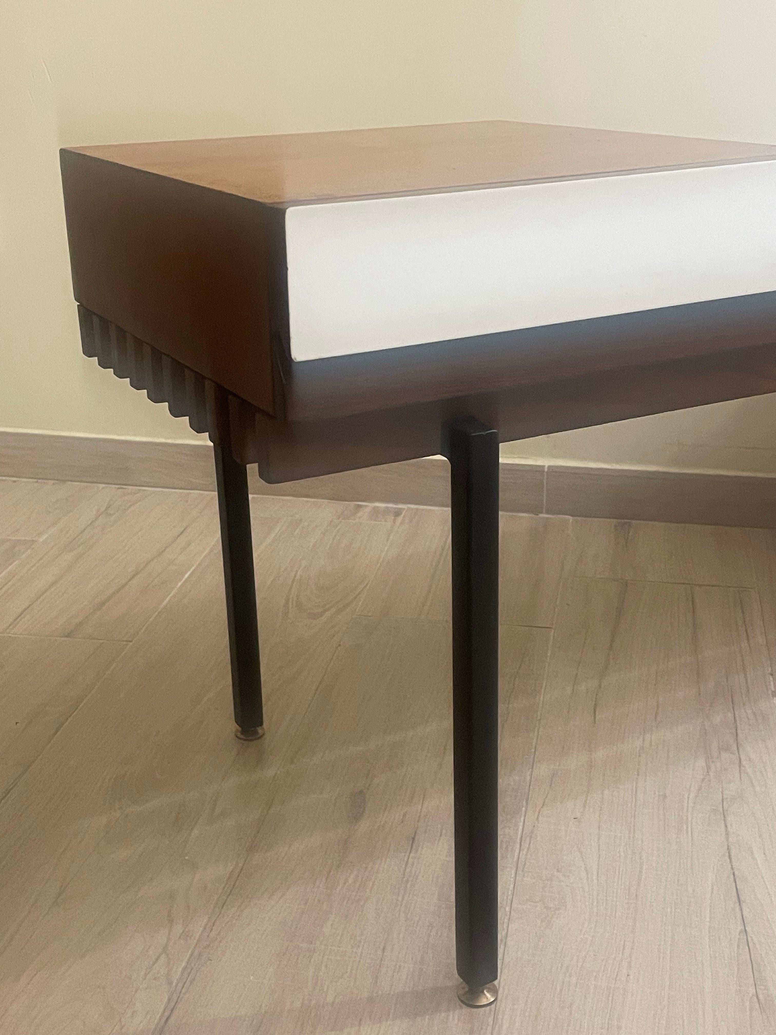 1960s teak bench with storage drawer For Sale 5