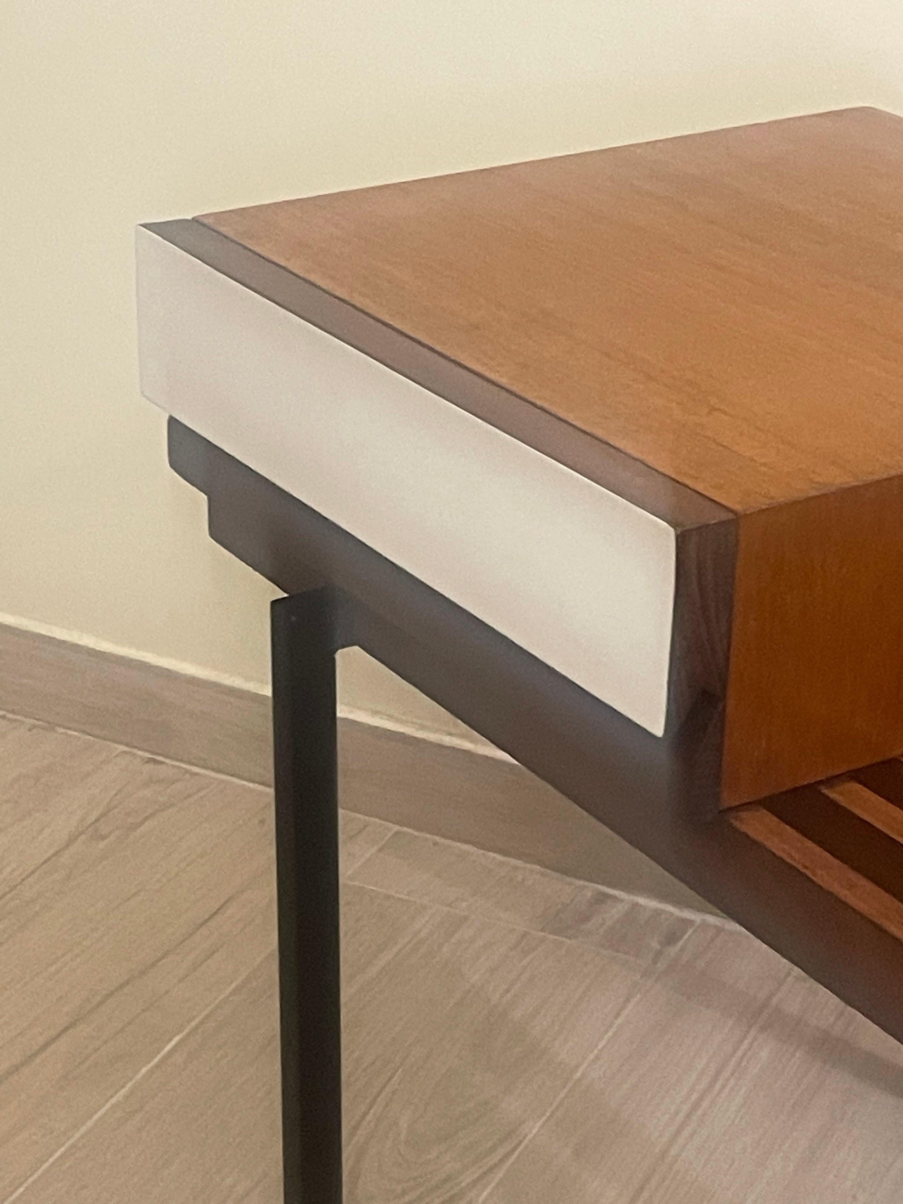 1960s teak bench with storage drawer For Sale 2