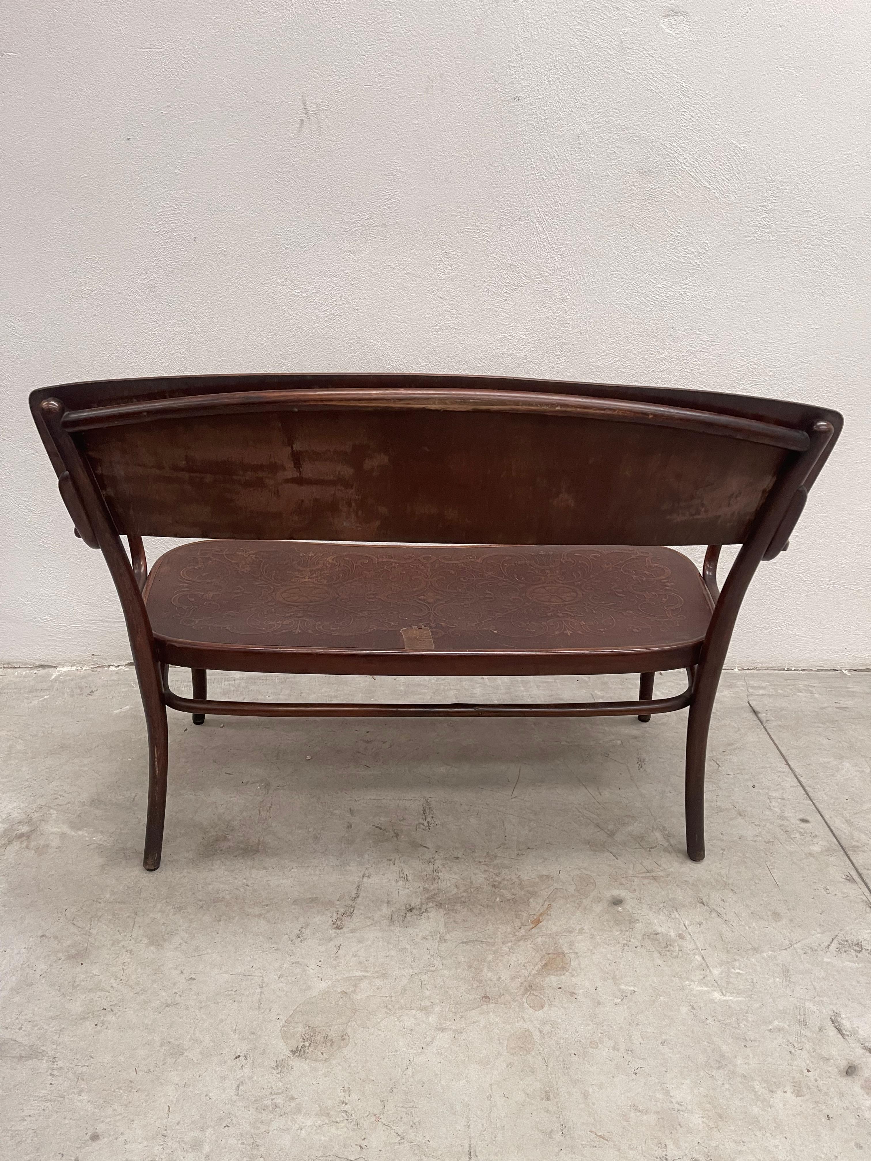 Panca panchina sedia Legno curvo original thonet 1800 In Good Condition For Sale In Cantù, IT