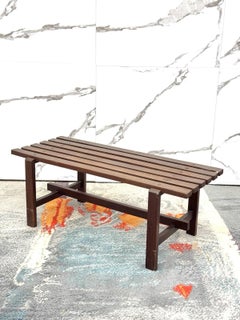 Scandinavian Teak Wooden Bench 1960s Modern Design