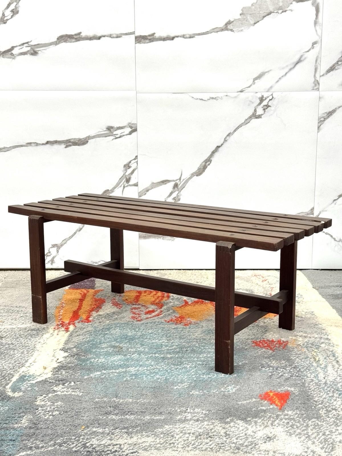 Scandinave moderne Panca Scandinava in legno Teak Anni 60 Design Modernariato en vente