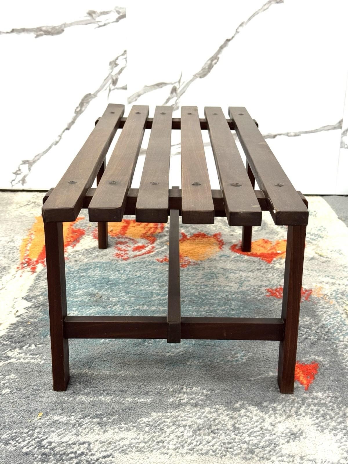 Panca Scandinava in legno Teak Anni 60 Design Modernariato en vente 1