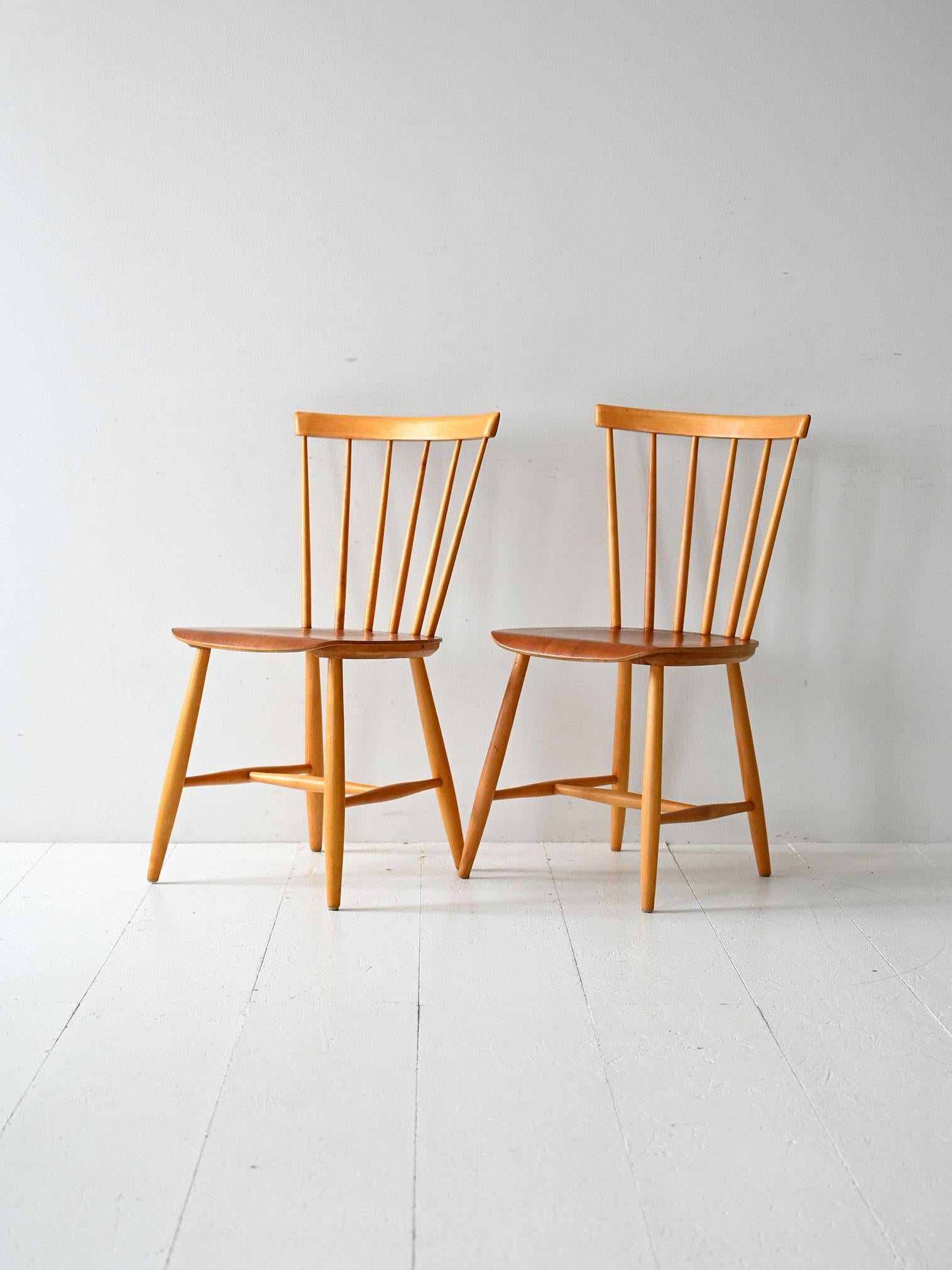 Scandinavian Modern Scandinavian vintage solid pine bench For Sale