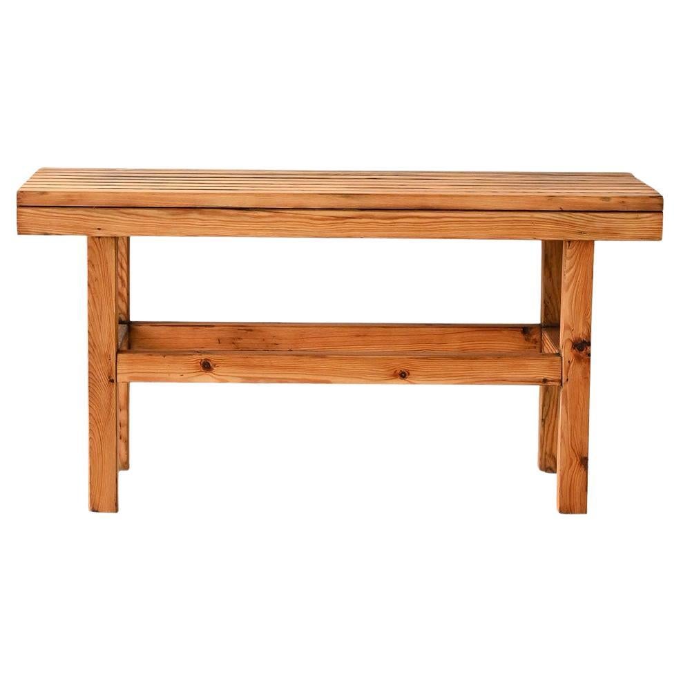 Scandinavian vintage solid pine bench