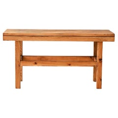 Scandinavian vintage solid pine bench