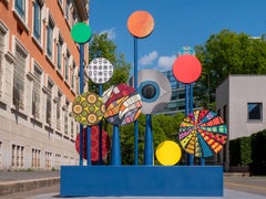 Bench/sculpture  from reception hall  wood and metal , African texture