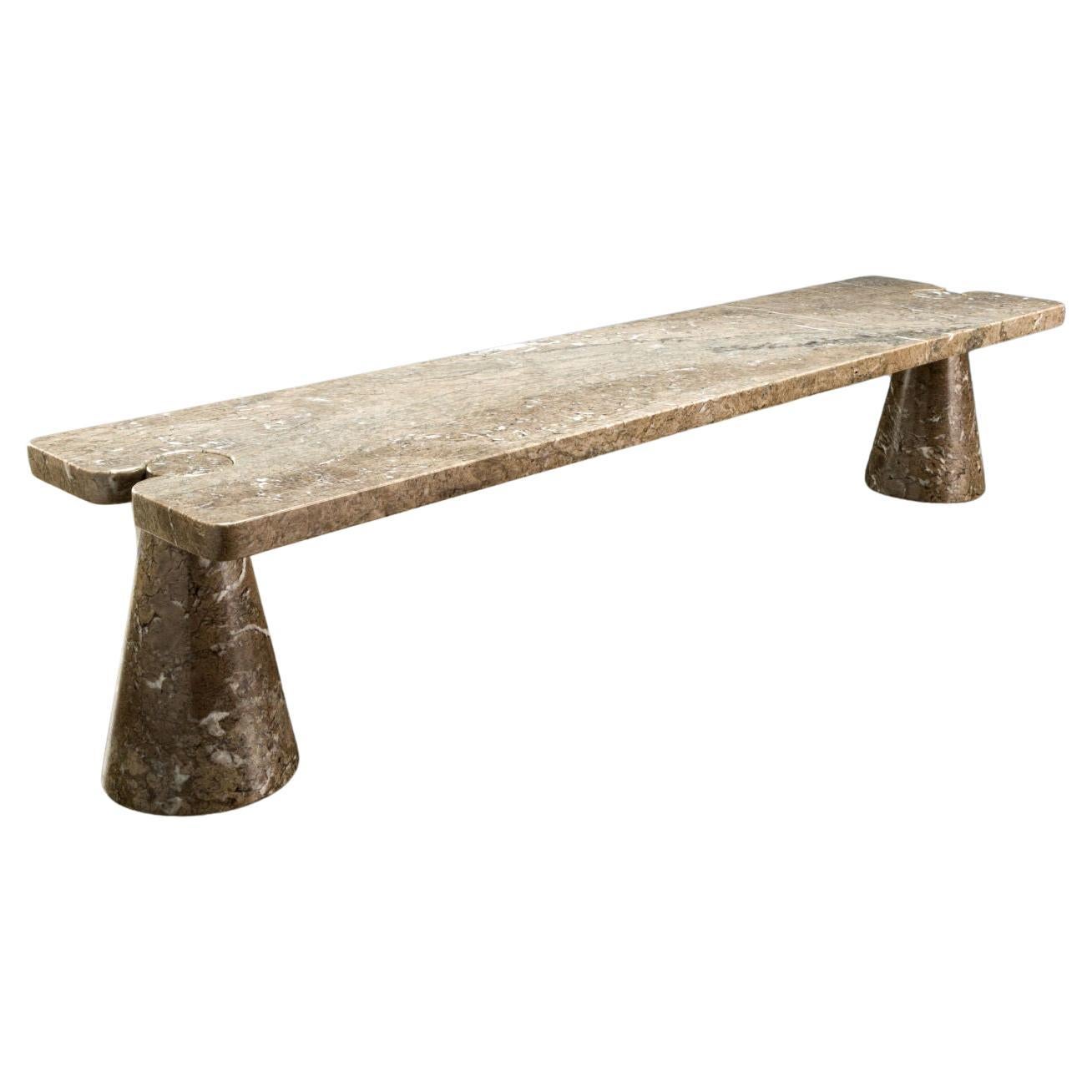 Angelo Mangiarotti 'Eros' series bench for Skipper in gray marble