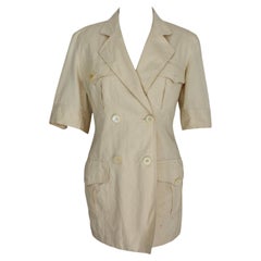 Pancaldi Beige Veste classique en coton Vintage 90s