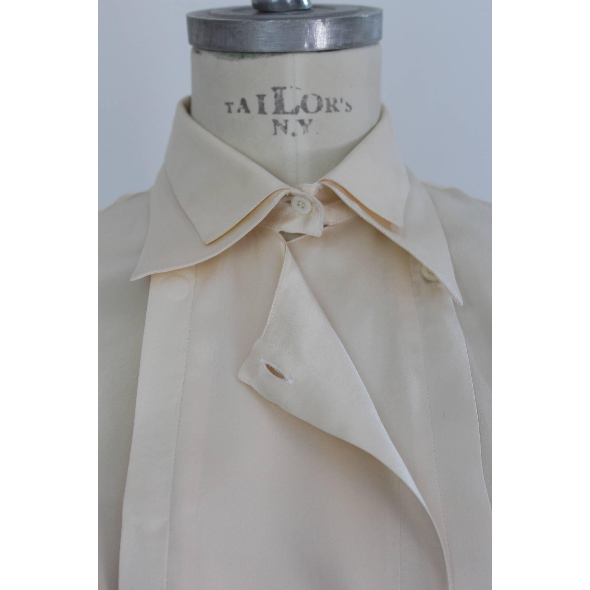 Pancaldi Beige Silk Tuxedo Italian Shirt, 1970s For Sale 2