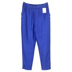 Pancaldi Blau Seide Klassische Hose Vintage 90s