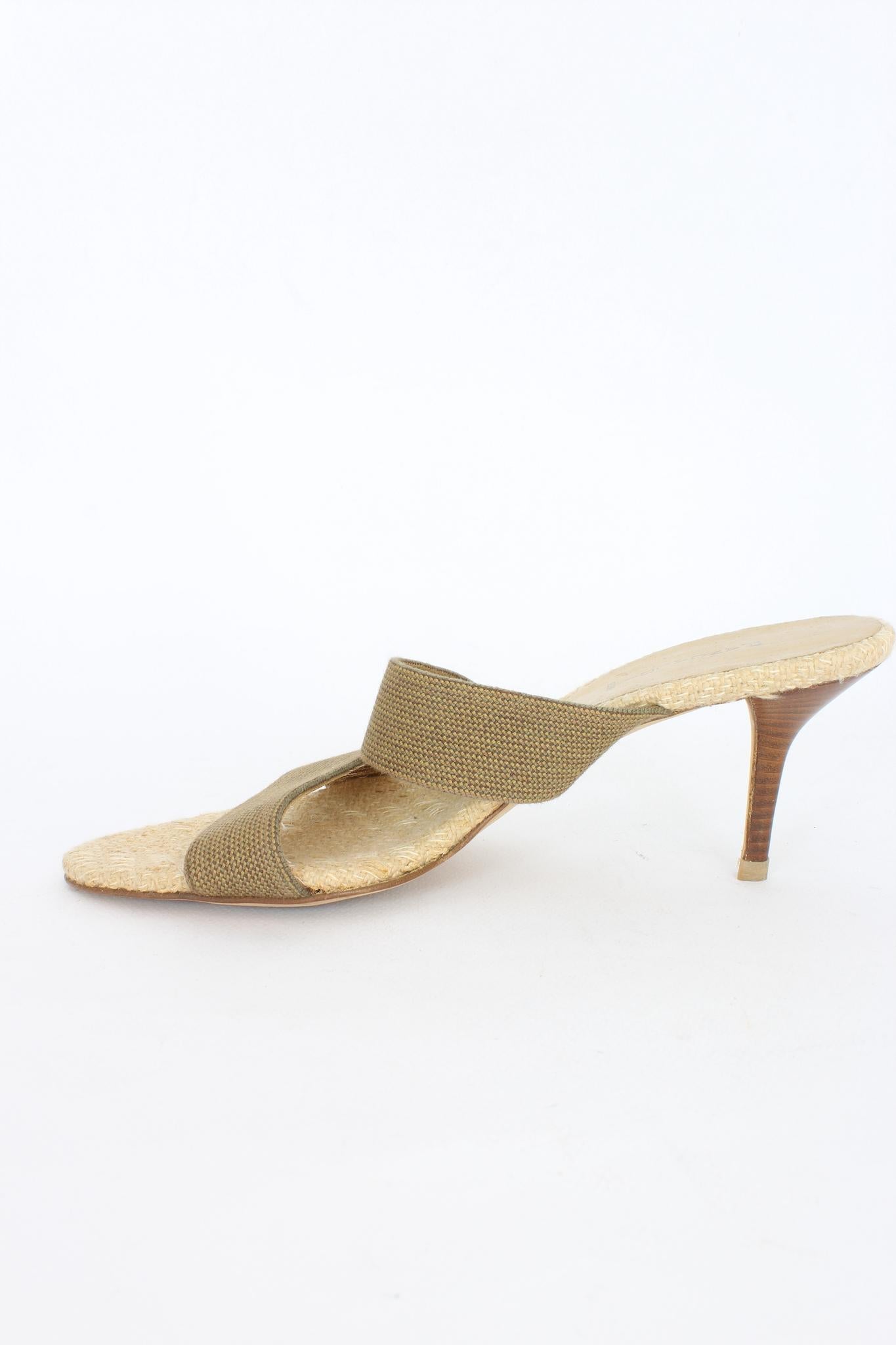 Pancaldi Leather Beige Vintage Sandal Shoes 90s In Excellent Condition For Sale In Brindisi, Bt
