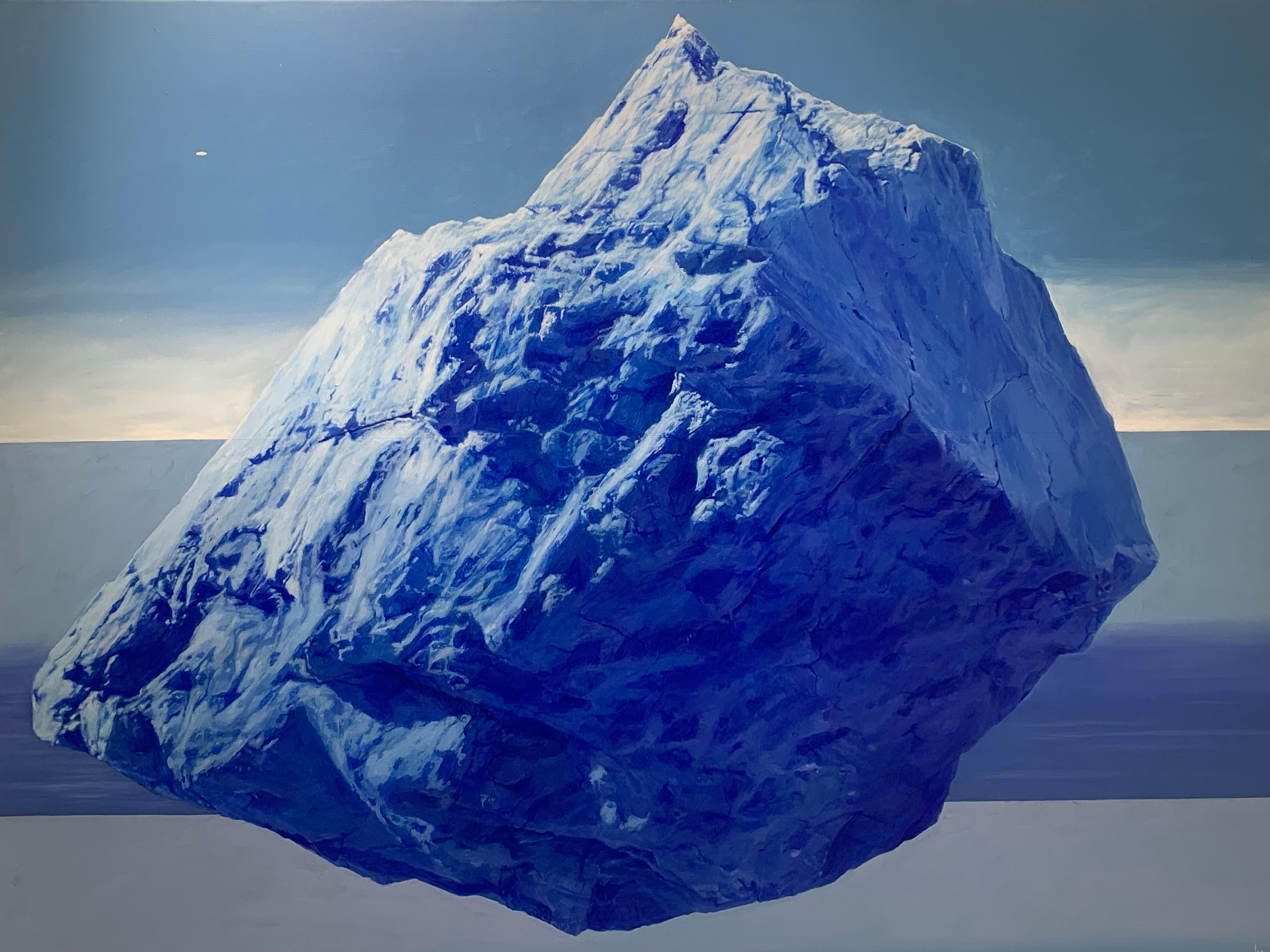 Blaues Herz mit Sünde – Painting von Panchat Yodmanee