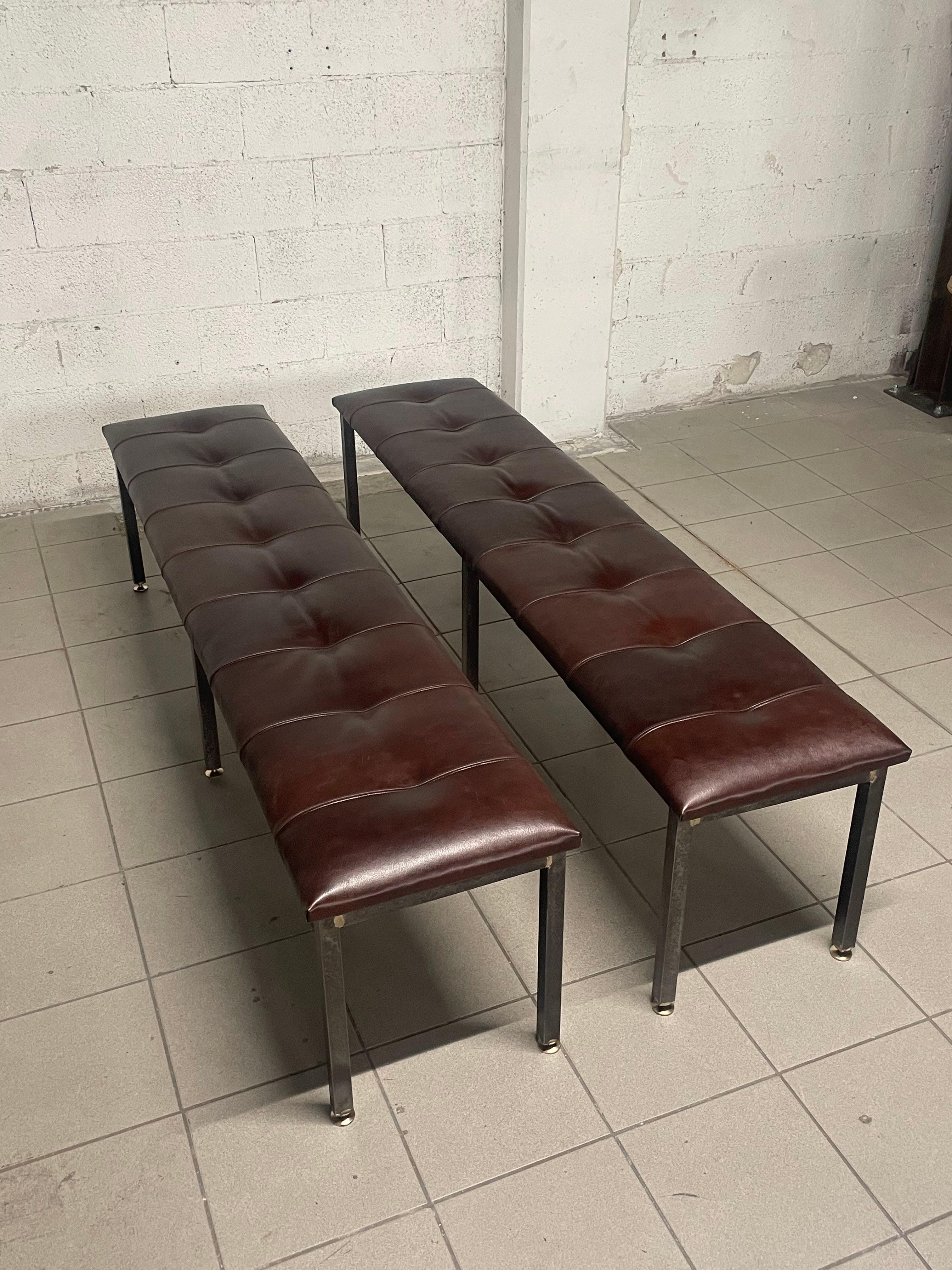 Italian Industrial style benches, 1960s For Sale