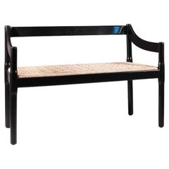 Carimate bench, black wood, Vico Magistretti, Cassina, 1960