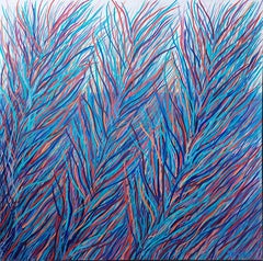 Algas marinas - Pintura acrílica Pop Art Colores Lila Azul Naranja Rojo