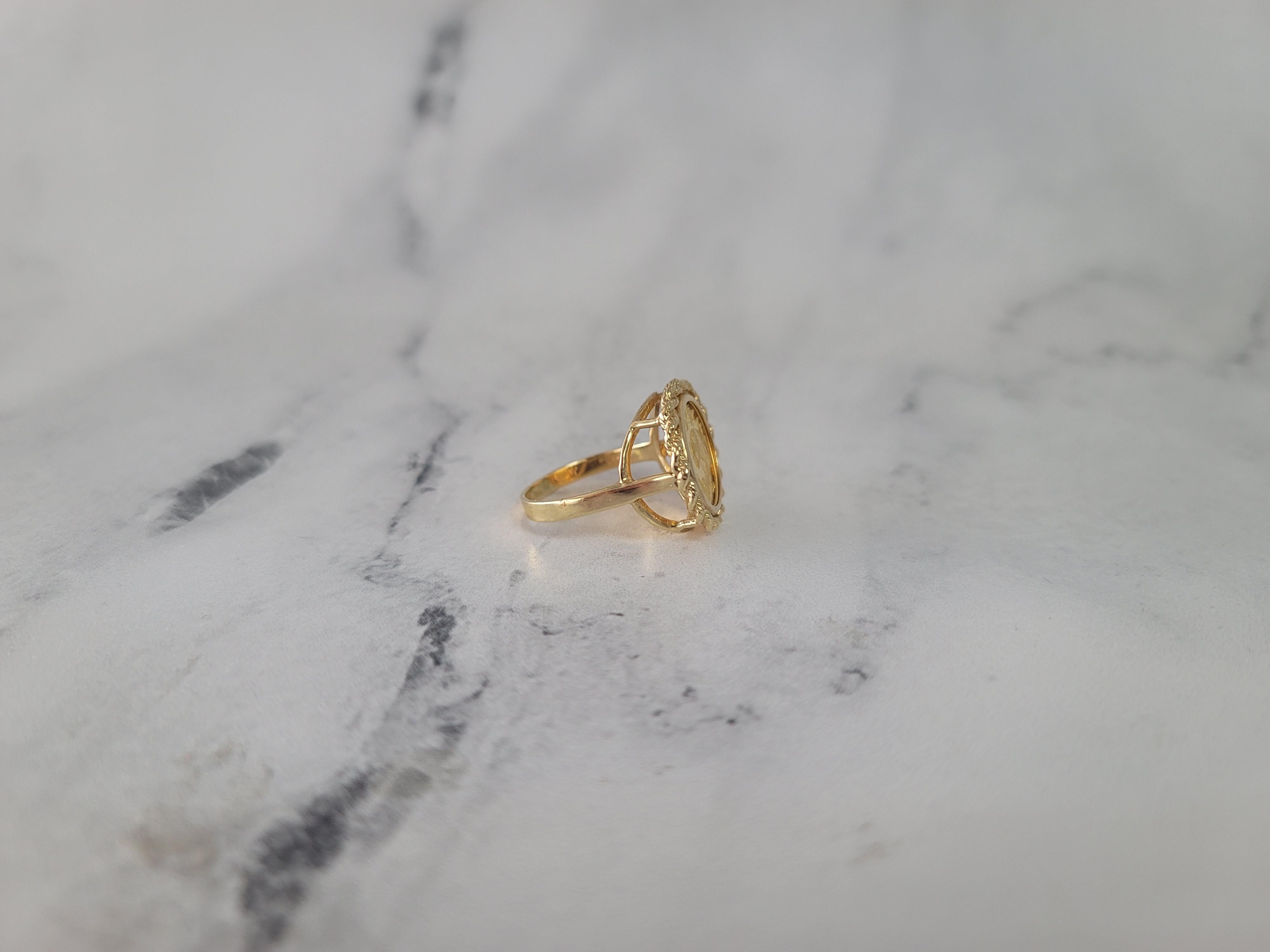 Panda 1/20OZ Fine Gold Panda Rope Coin Ring Oro giallo 14k In condizioni Nuovo in vendita a Sugar Land, TX