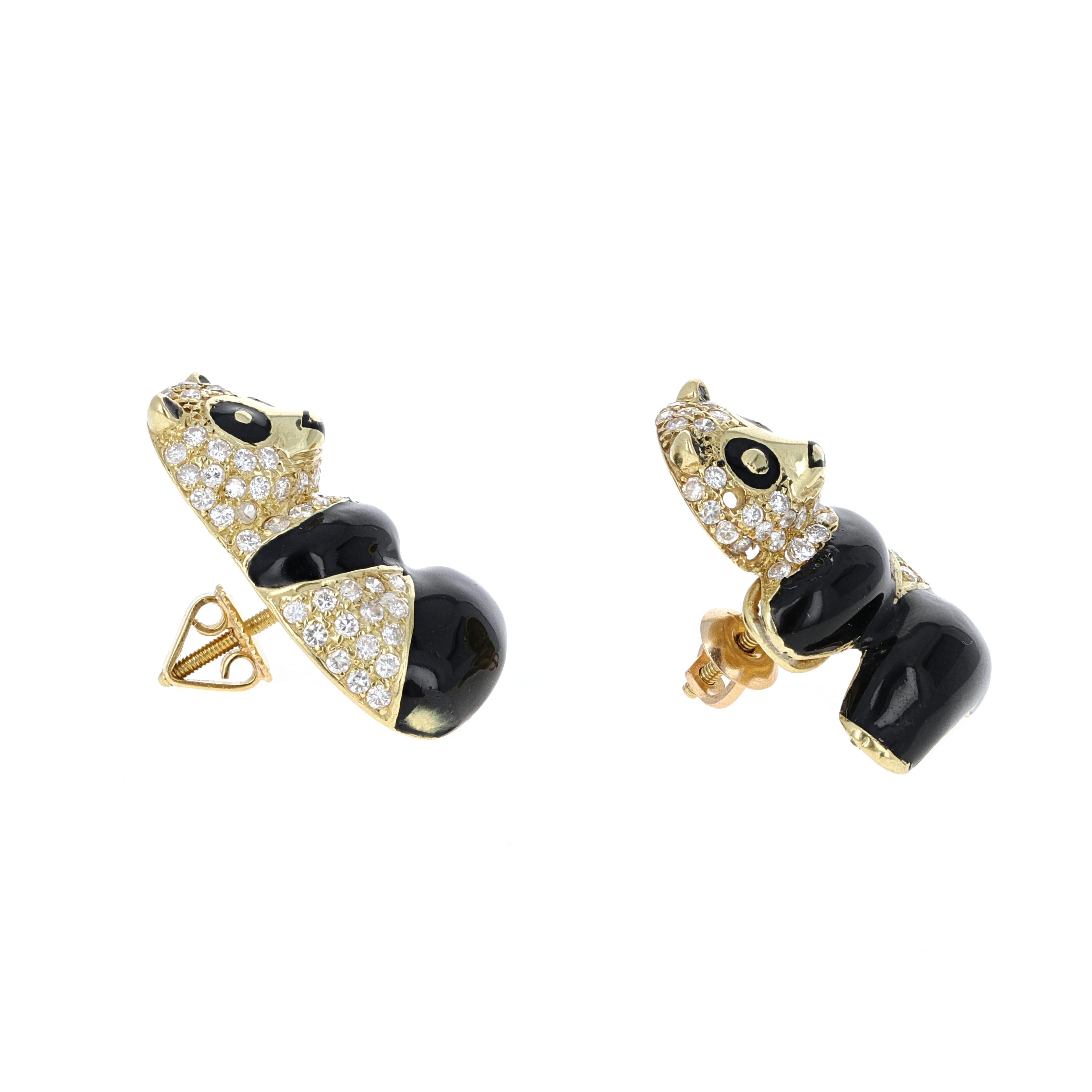 panda gold earrings