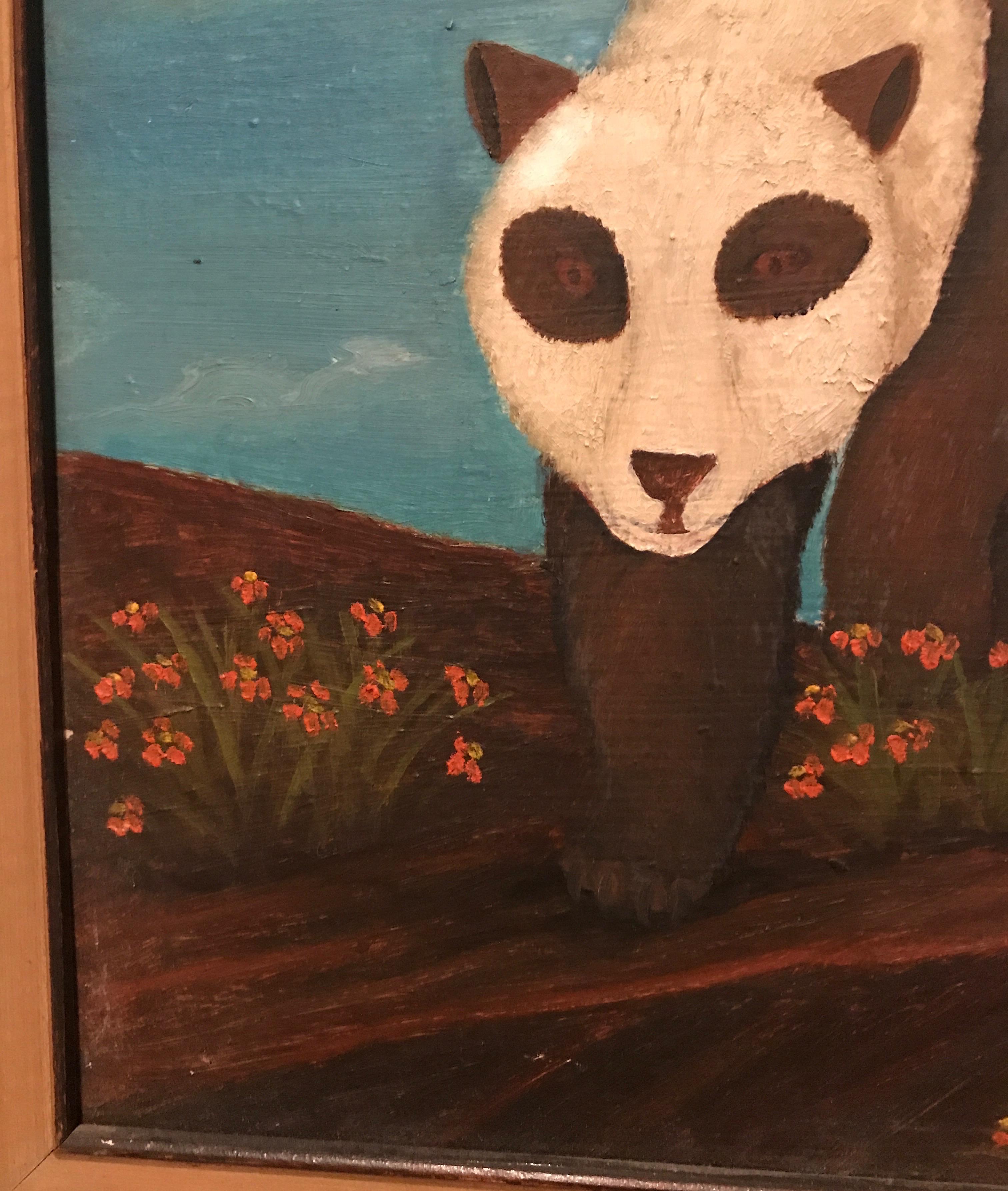 American Panda Bear Oil Painting by Lawrence Lebduska For Sale