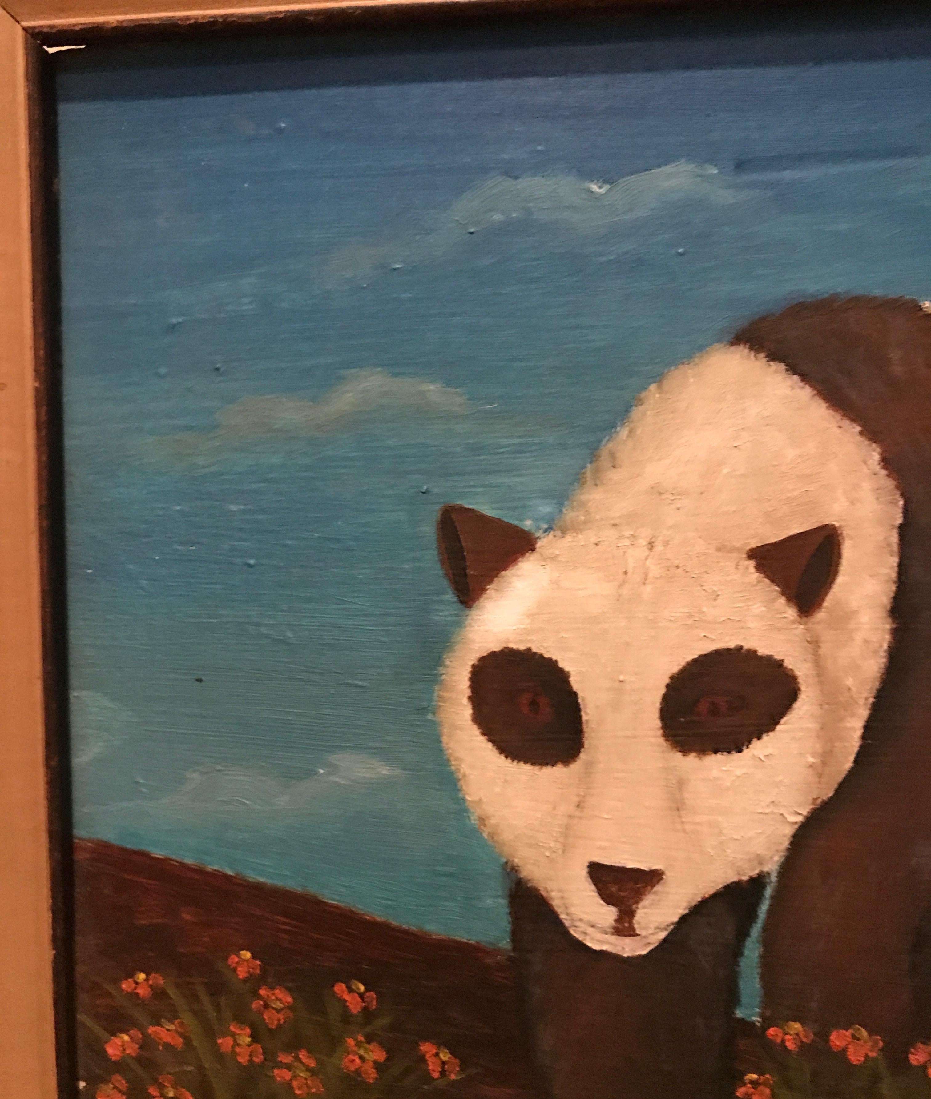 Panda Bear Oil Painting by Lawrence Lebduska In Good Condition For Sale In West Palm Beach, FL