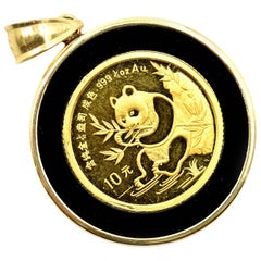 Panda Coin and Black Onyx Pendant