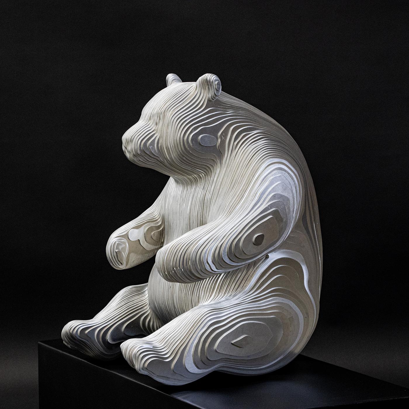 Welded Panda Polished Sculpture For Sale