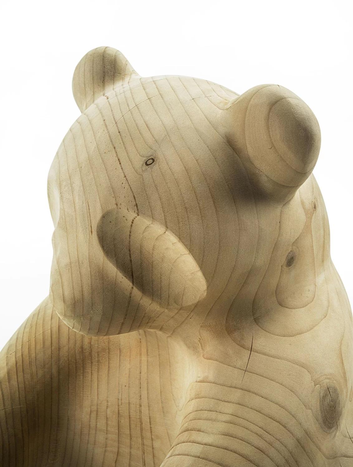 Cedar Panda Solid Wood Sculpture, Designed by Setsu & Shinobu ITO For Sale