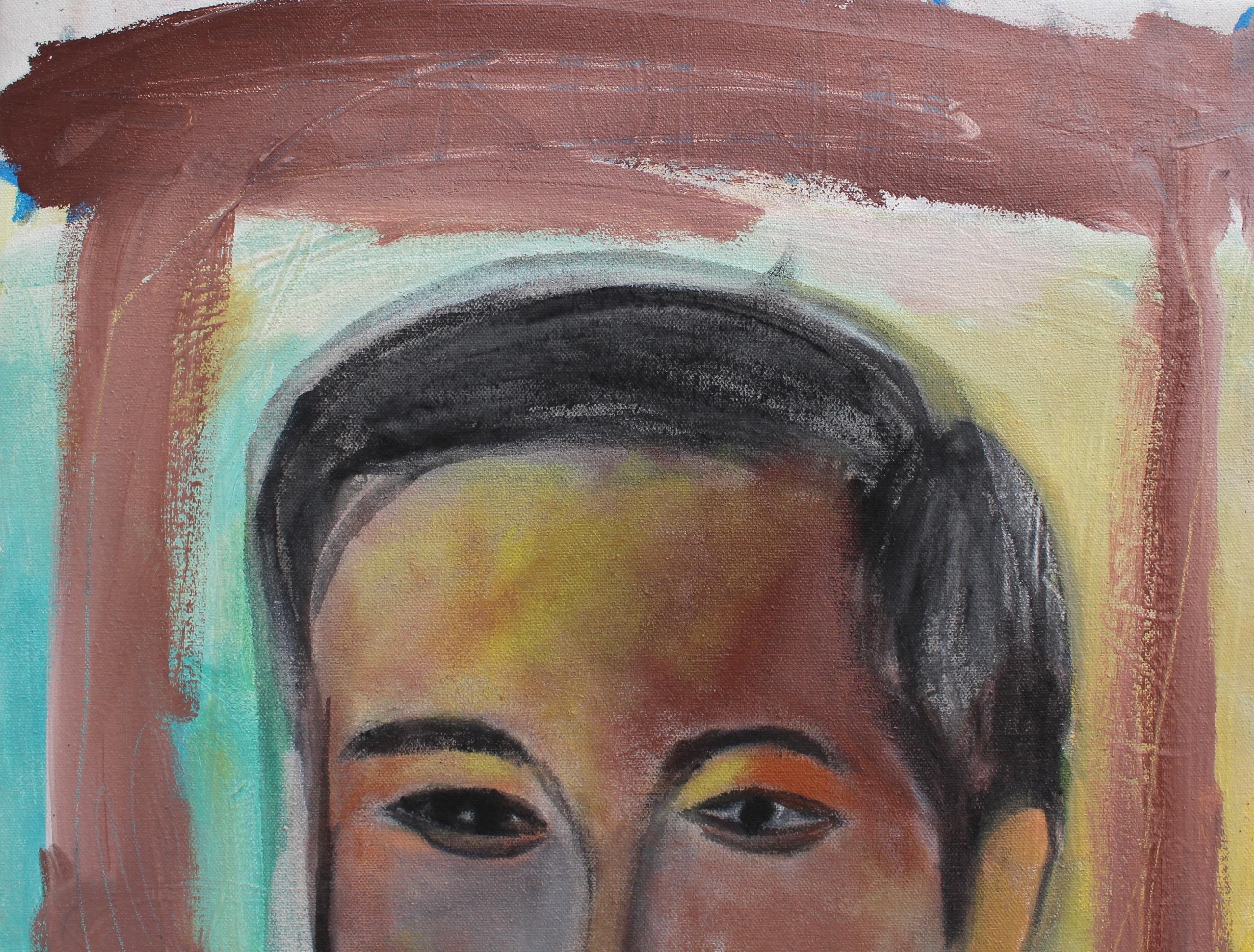 Portrait of a Young Man - Contemporary Painting by Pandi