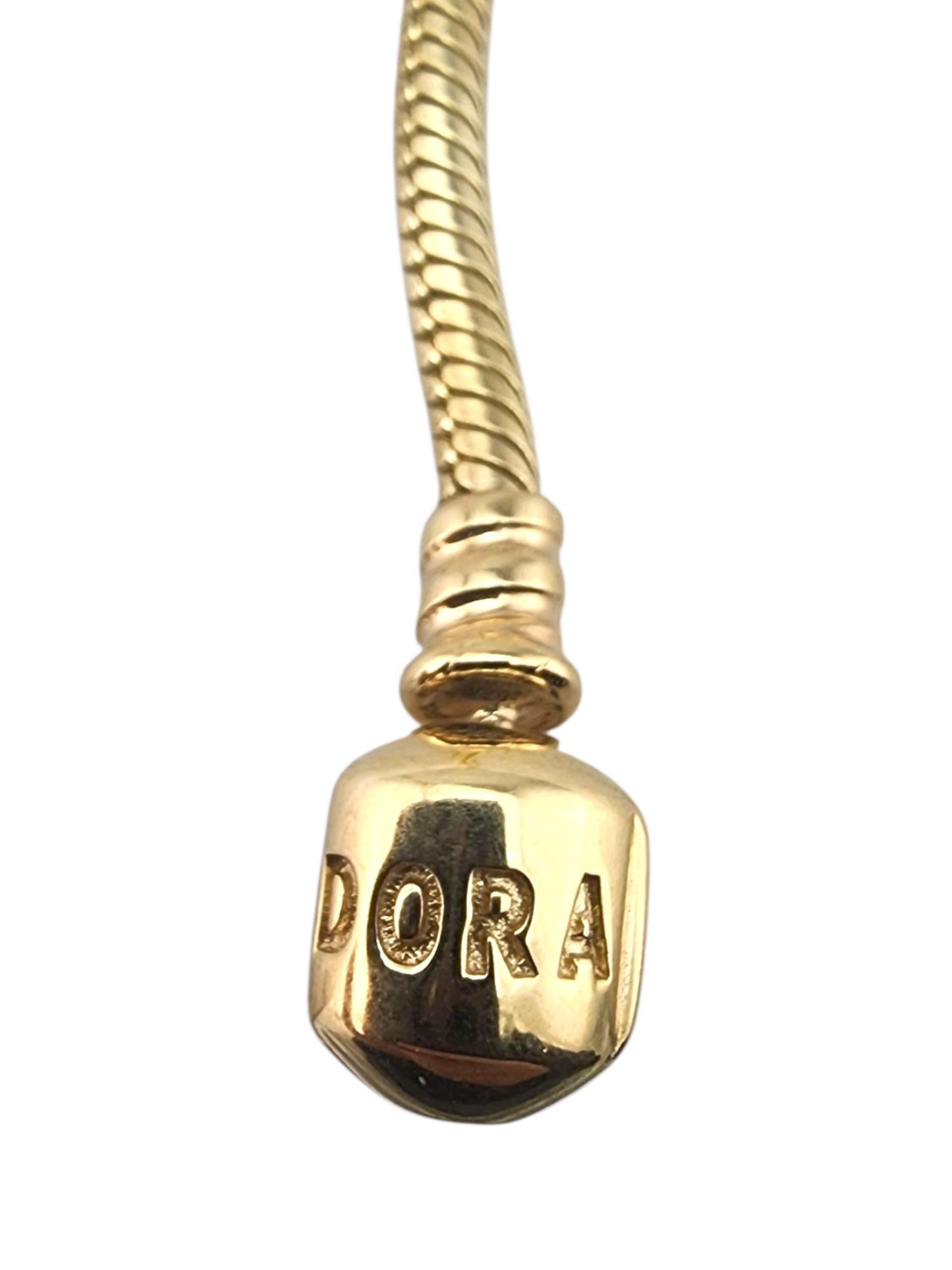 Bracciale charme Pandora in oro giallo massiccio 14 carati da 7,5