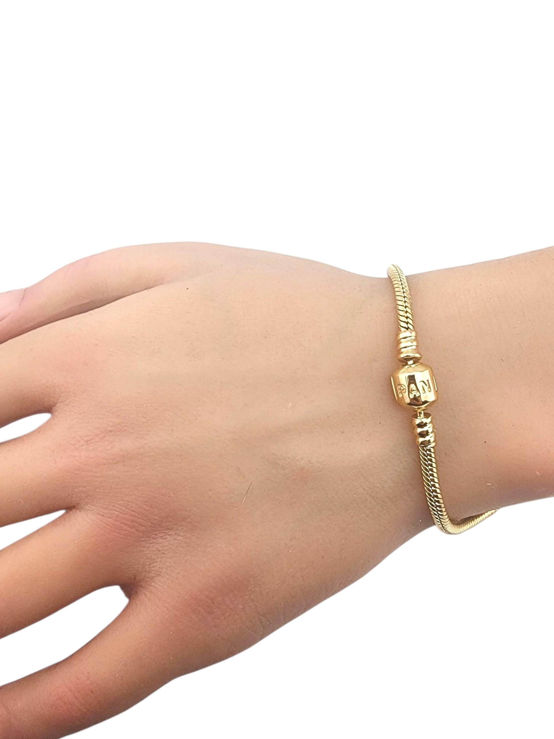 Bracciale charme Pandora in oro giallo massiccio 14 carati da 7,5