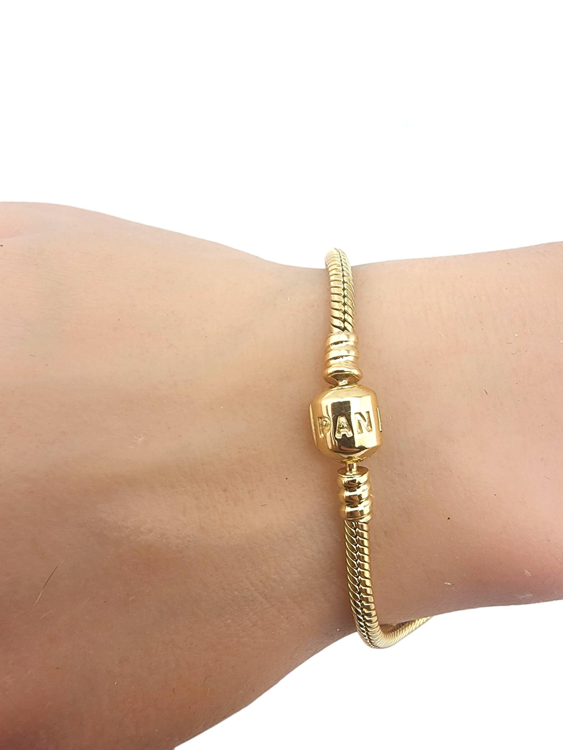 Bracciale charme Pandora in oro giallo massiccio 14 carati da 7,5
