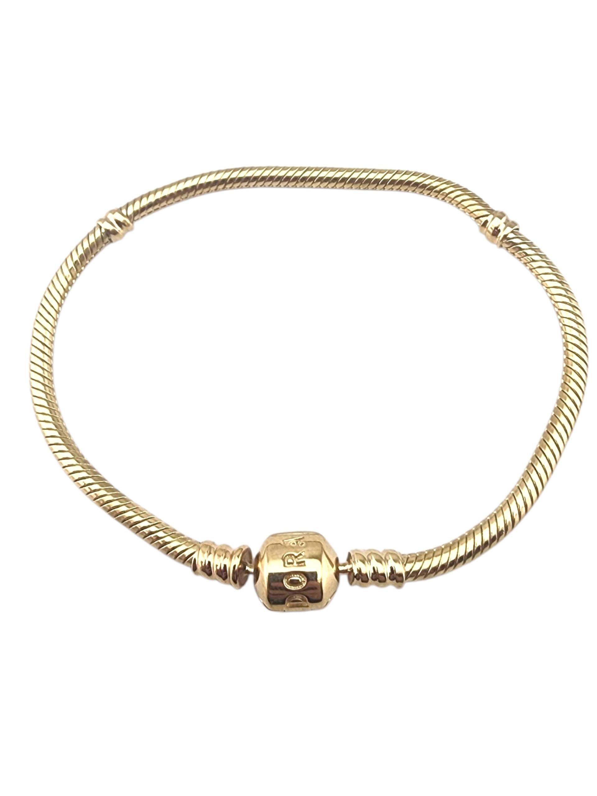Pandora 14 Karat massivem Gelbgold Charme Armband 7,5" #23442