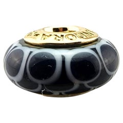 Pandora 14 Karat Gelbgold Schwarzer Lotus Murano Perle 750504 #23364