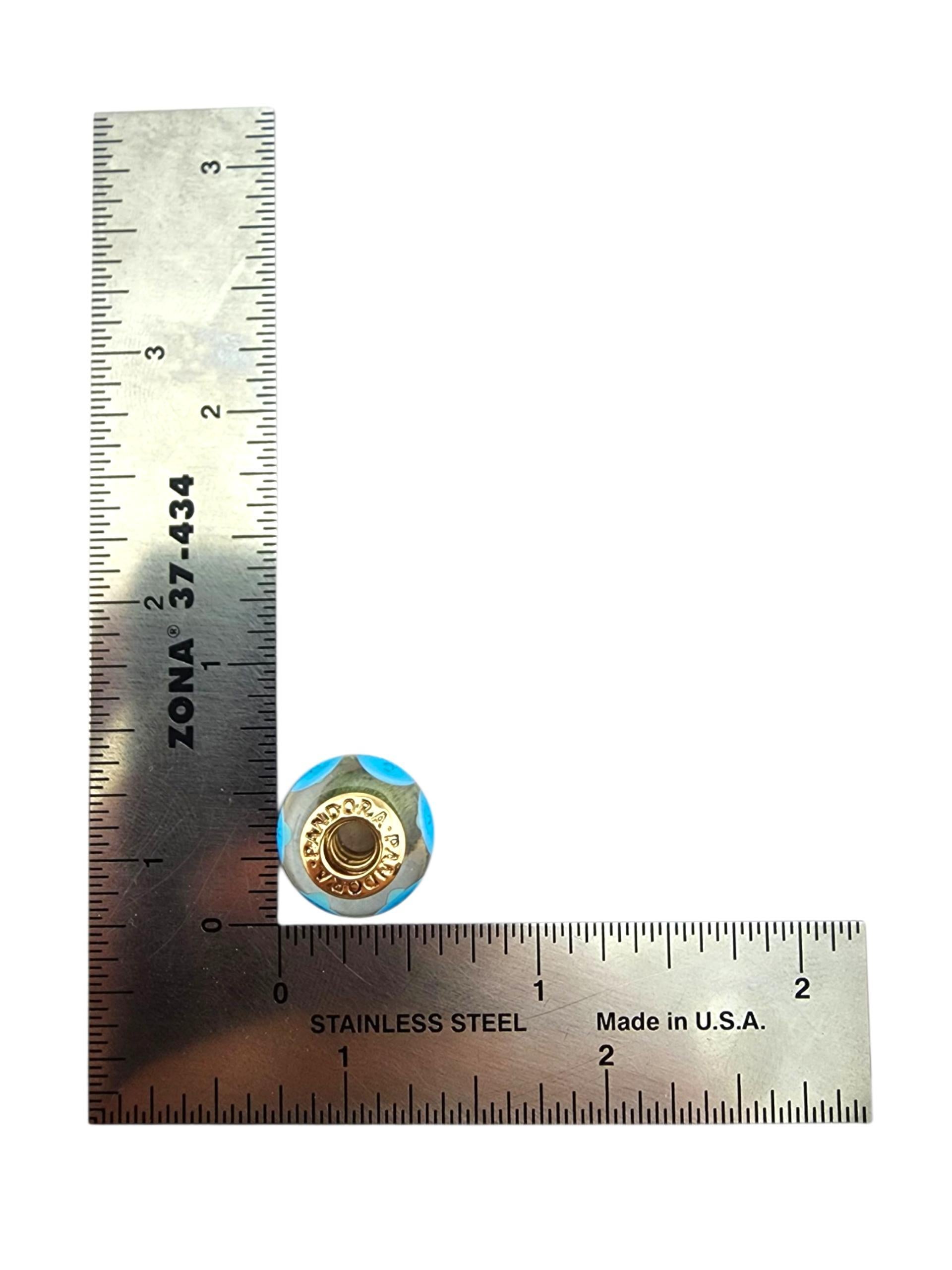 Pandora Charm Murano Blu in oro giallo 14 carati 750403 #23381 In condizioni buone in vendita a Washington Depot, CT