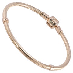Used Pandora 14 Karat Yellow Gold Bracelet with Moments Gold Clasp 18.1 GM