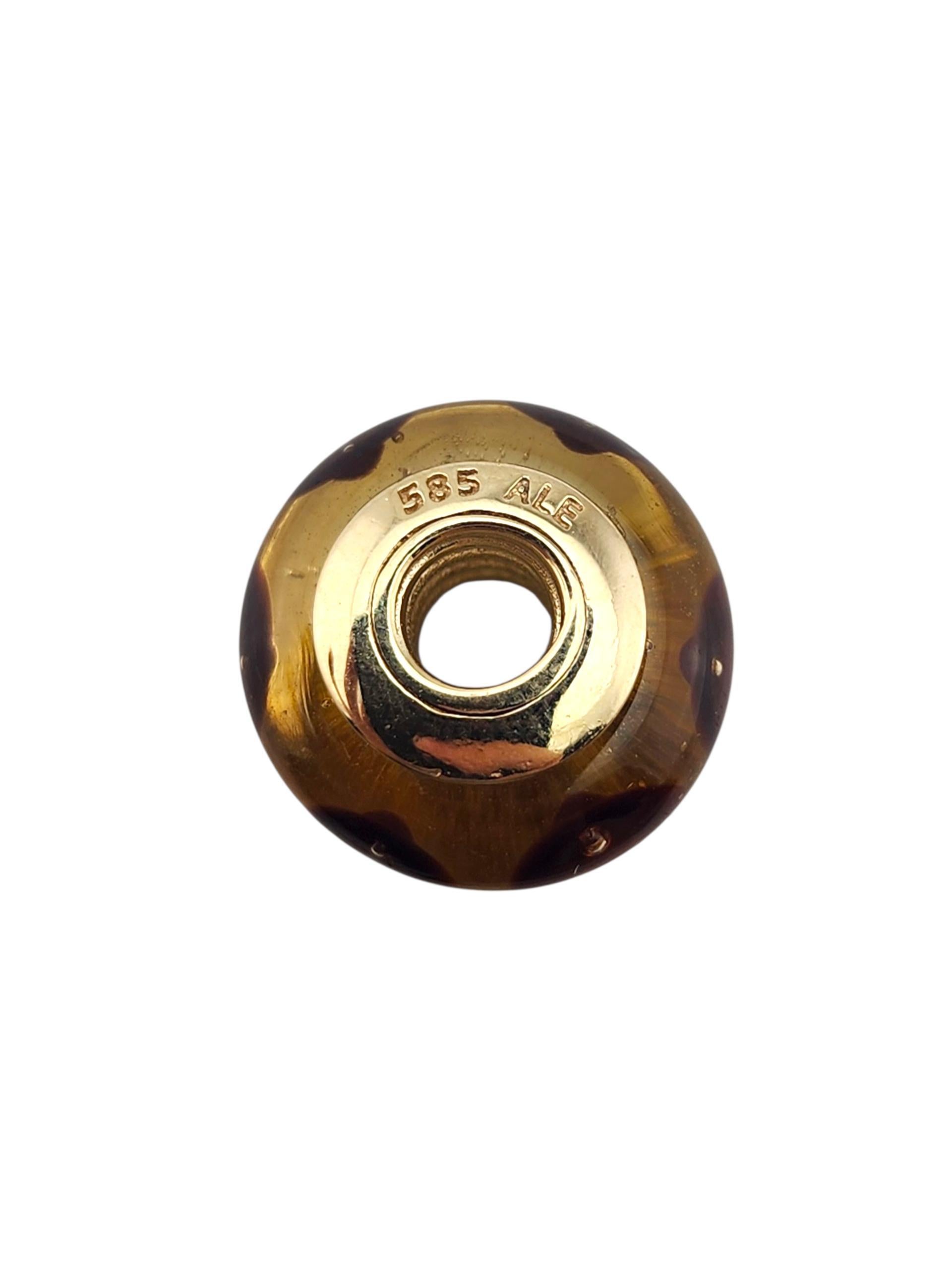 Contemporaneo Pandora, oro giallo 14 carati, perlina di Murano marrone 750402 #23365 in vendita