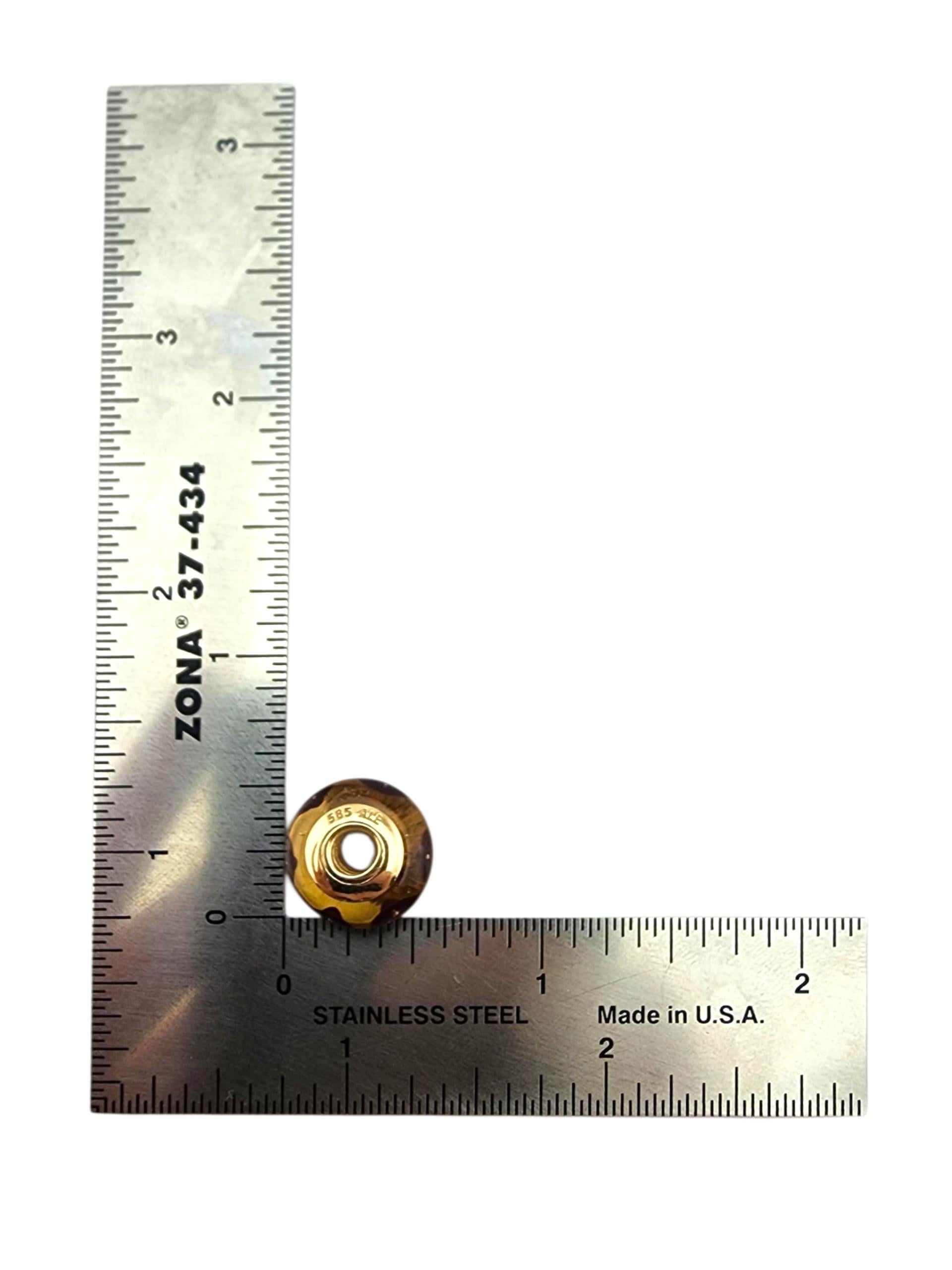 Pandora, oro giallo 14 carati, perlina di Murano marrone 750402 #23365 In condizioni buone in vendita a Washington Depot, CT