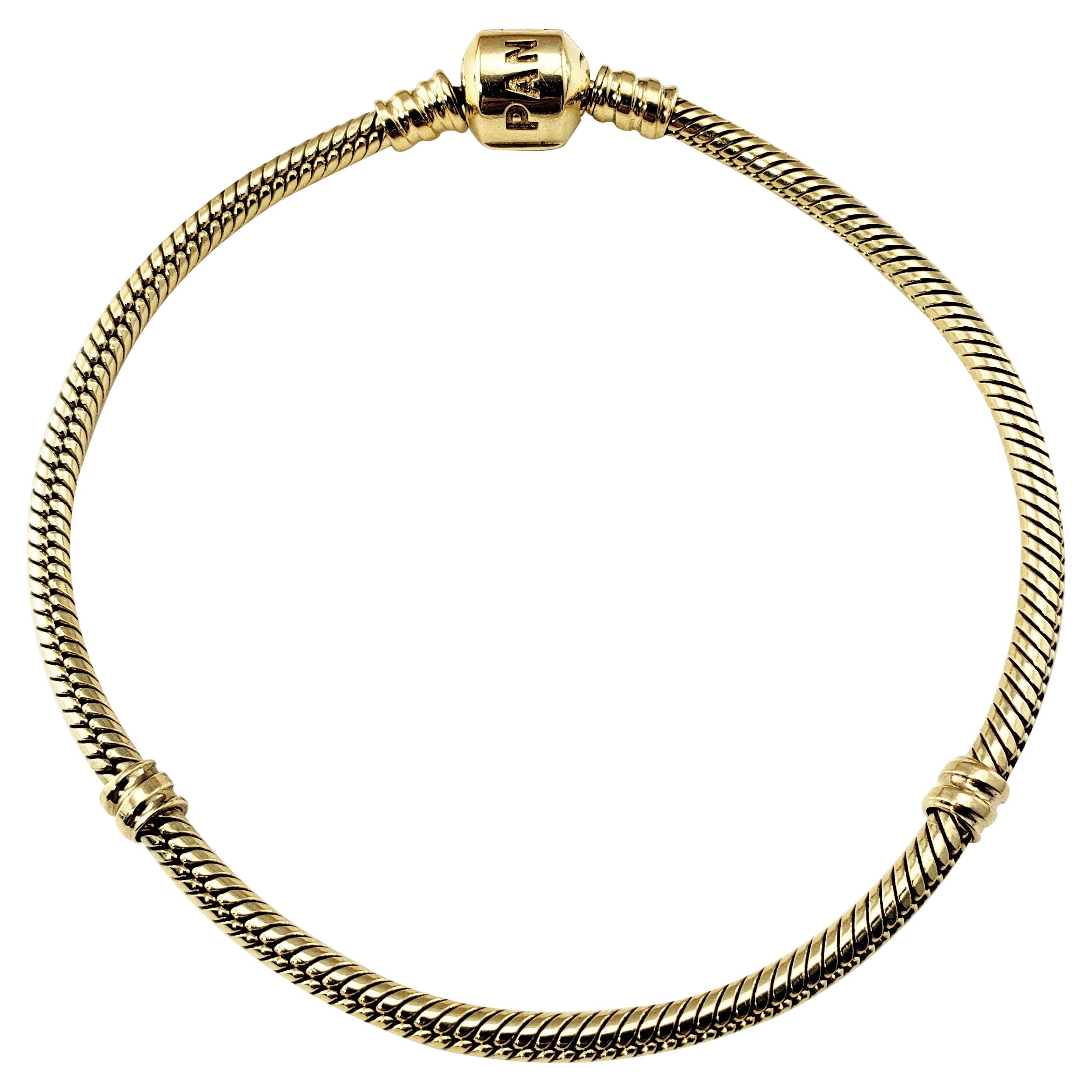 Pandora 14 Karat Yellow Gold Charm Bracelet with Box