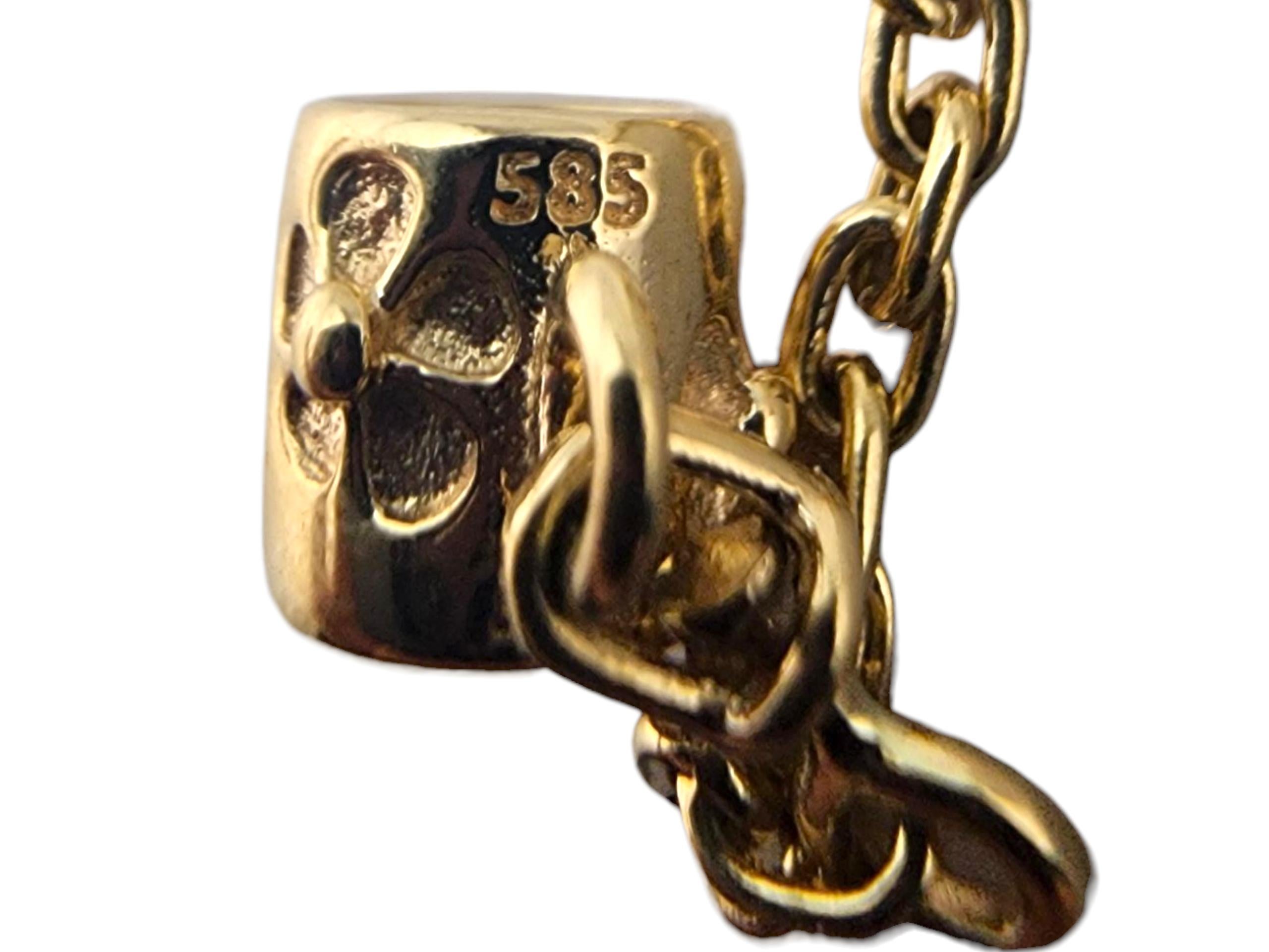 Pandora, fiore in oro giallo 750312, charme a catena di sicurezza #23372 in vendita 2