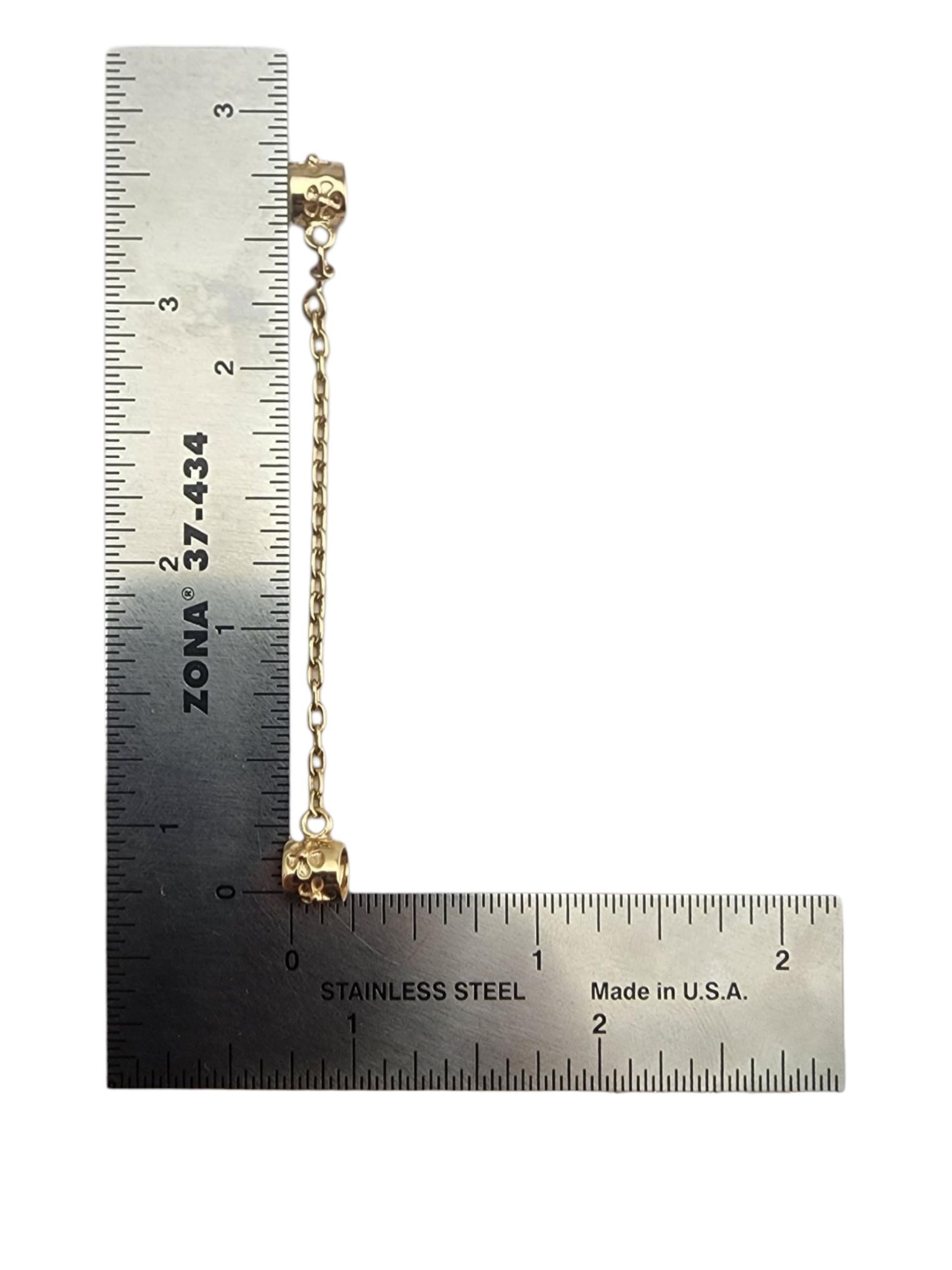 Pandora, fiore in oro giallo 750312, charme a catena di sicurezza #23372 in vendita 3