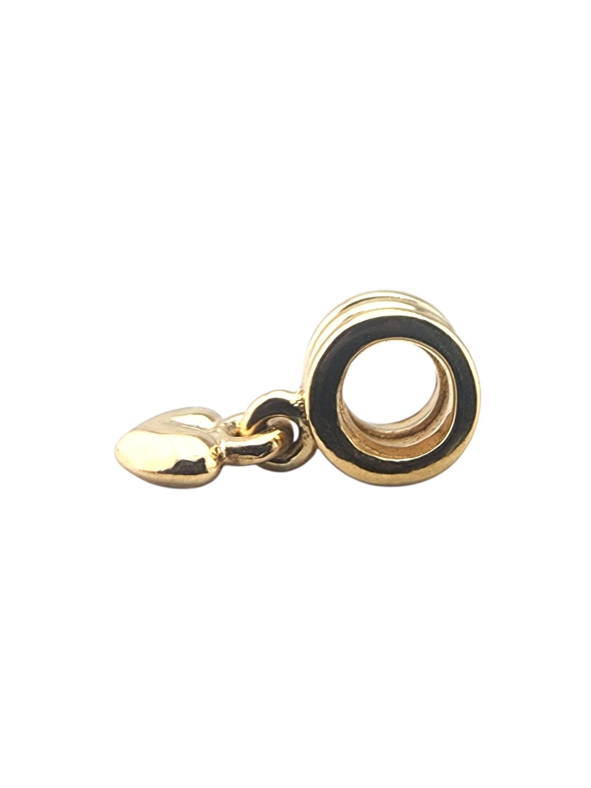 Pandora, oro giallo 14 carati, Charm a forma di cuore pendente 750198 #23366 In condizioni buone in vendita a Washington Depot, CT