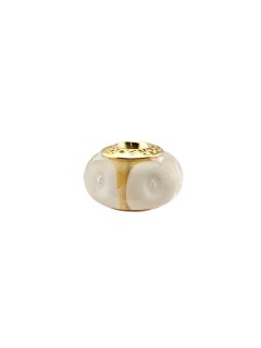 Pandora 14 Karat Gelbgold Murano White Swirl Charm 750406 #23360 Pandora 14 Karat Gelbgold Murano White Swirl Charm 750406 #23360
