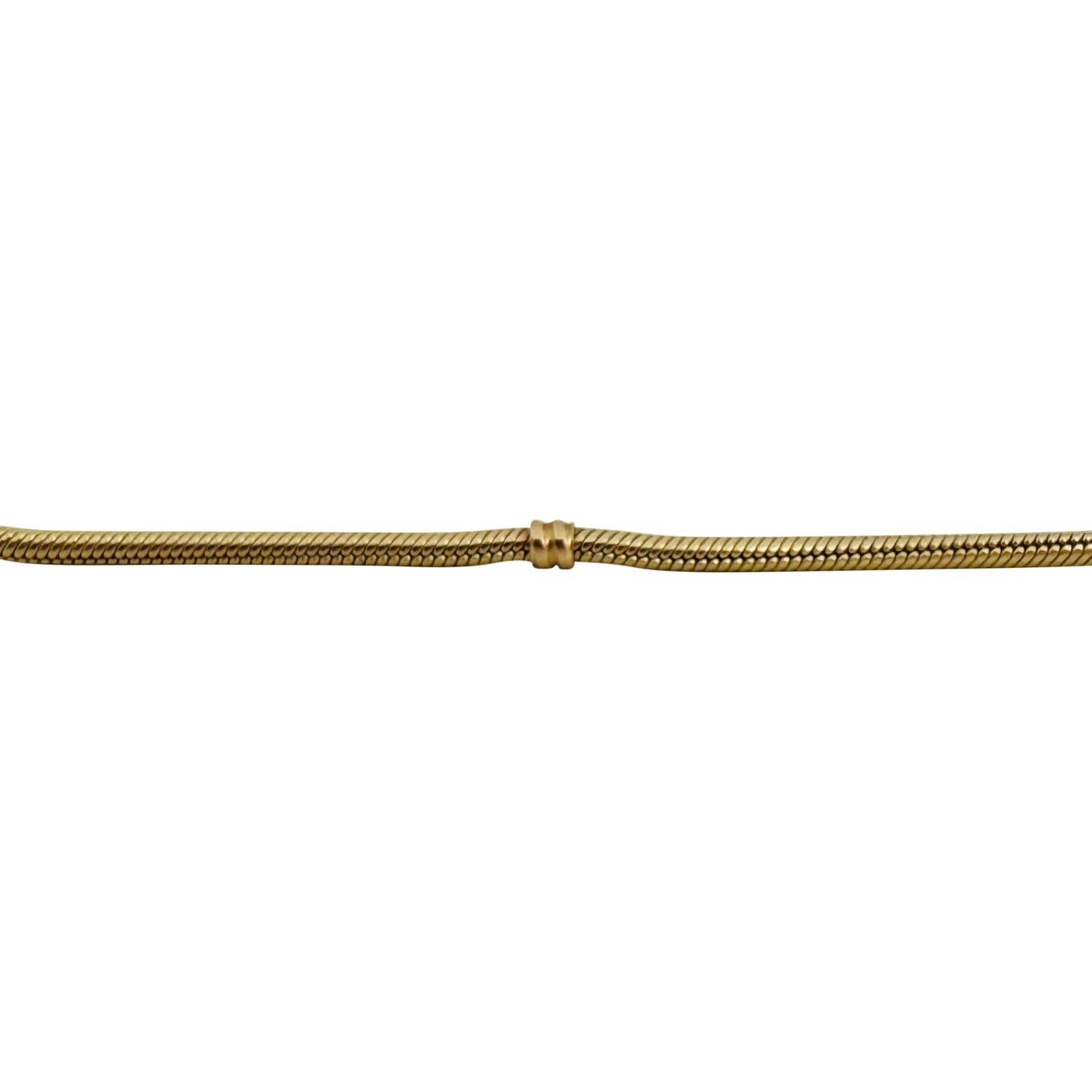 Pandora 14 Karat Yellow Gold Snake Bracelet with Barrel Clasp  In Good Condition For Sale In Guilford, CT
