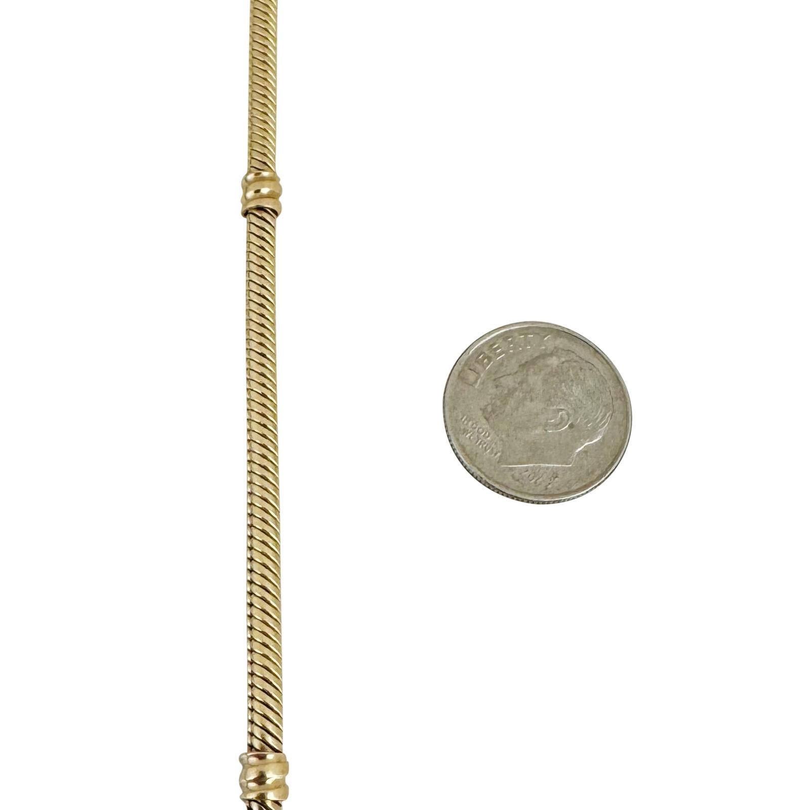 Women's or Men's Pandora 14 Karat Yellow Gold Snake Bracelet with Barrel Clasp  For Sale