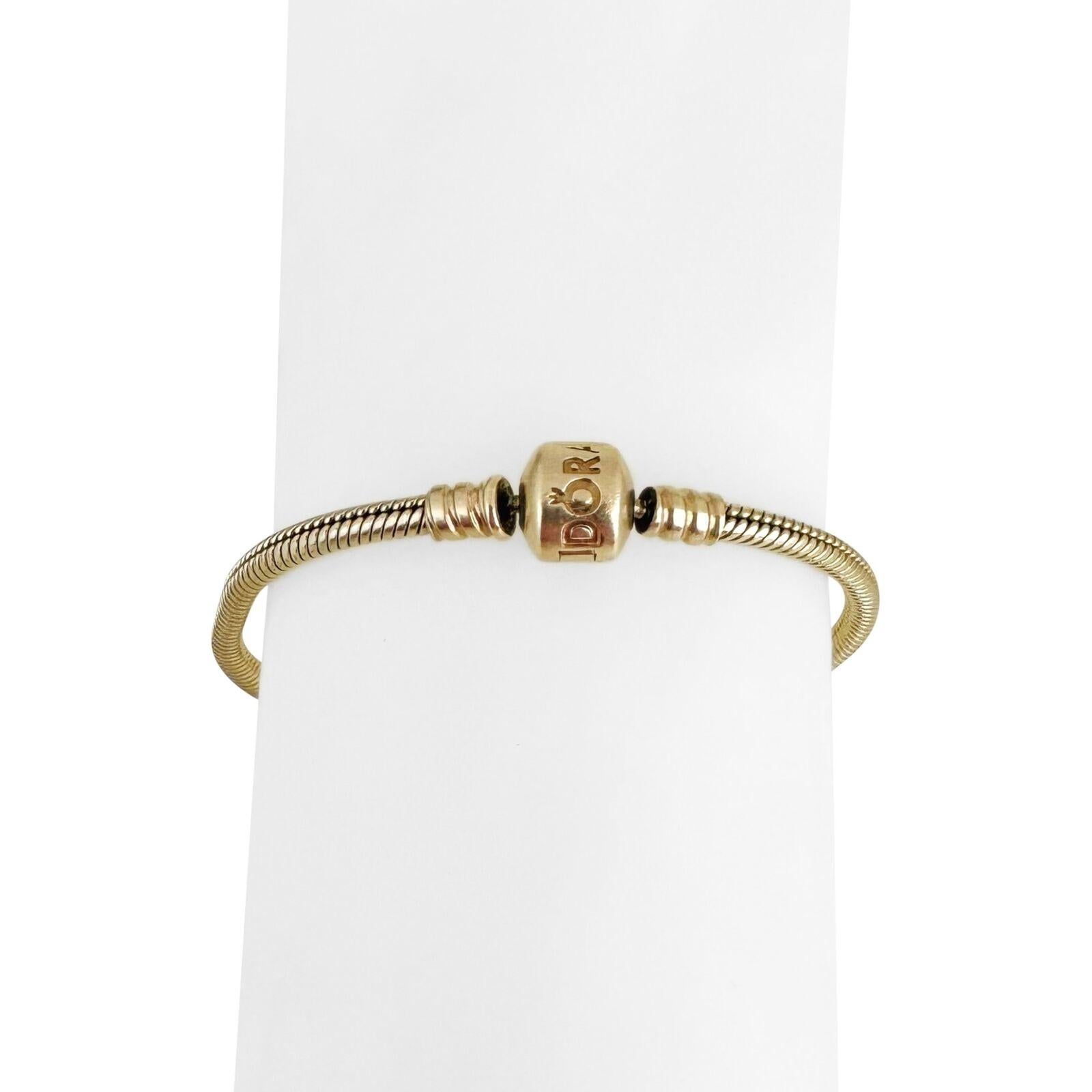 Pandora 14 Karat Yellow Gold Snake Bracelet with Barrel Clasp  For Sale 4